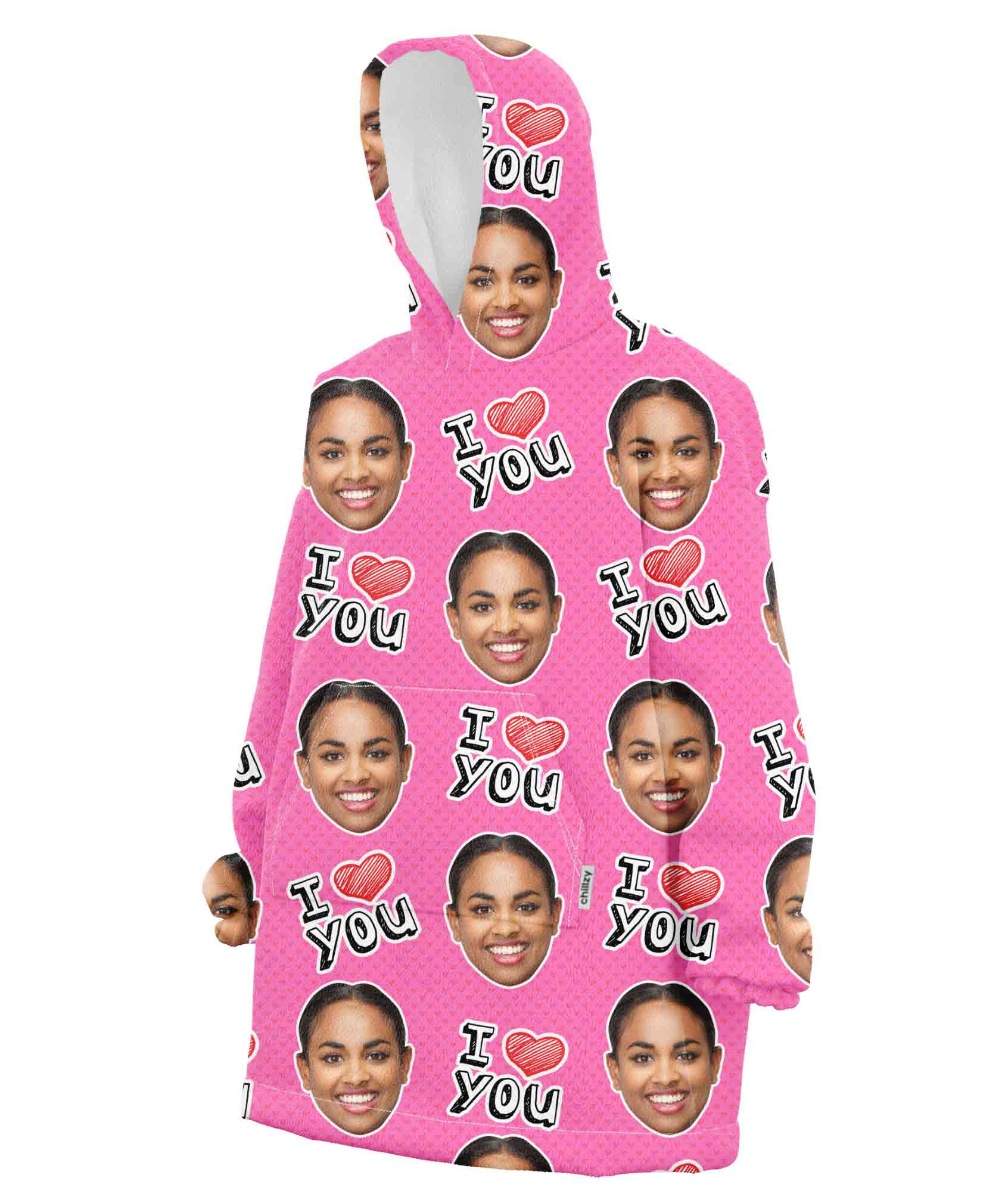 I Heart You Chillzy Hoodie Blanket