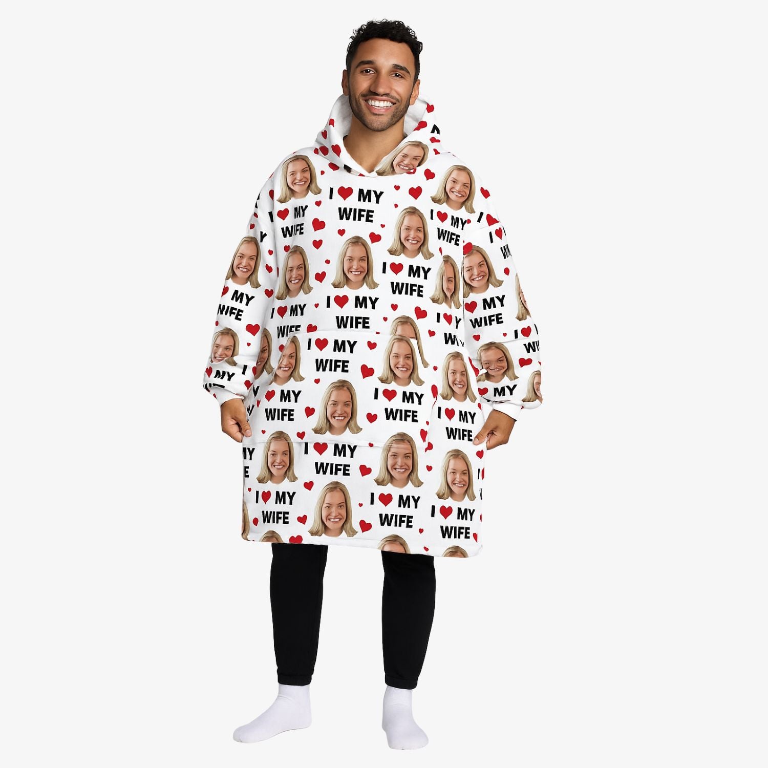 I Love My Wife Chillzy Hoodie Blanket