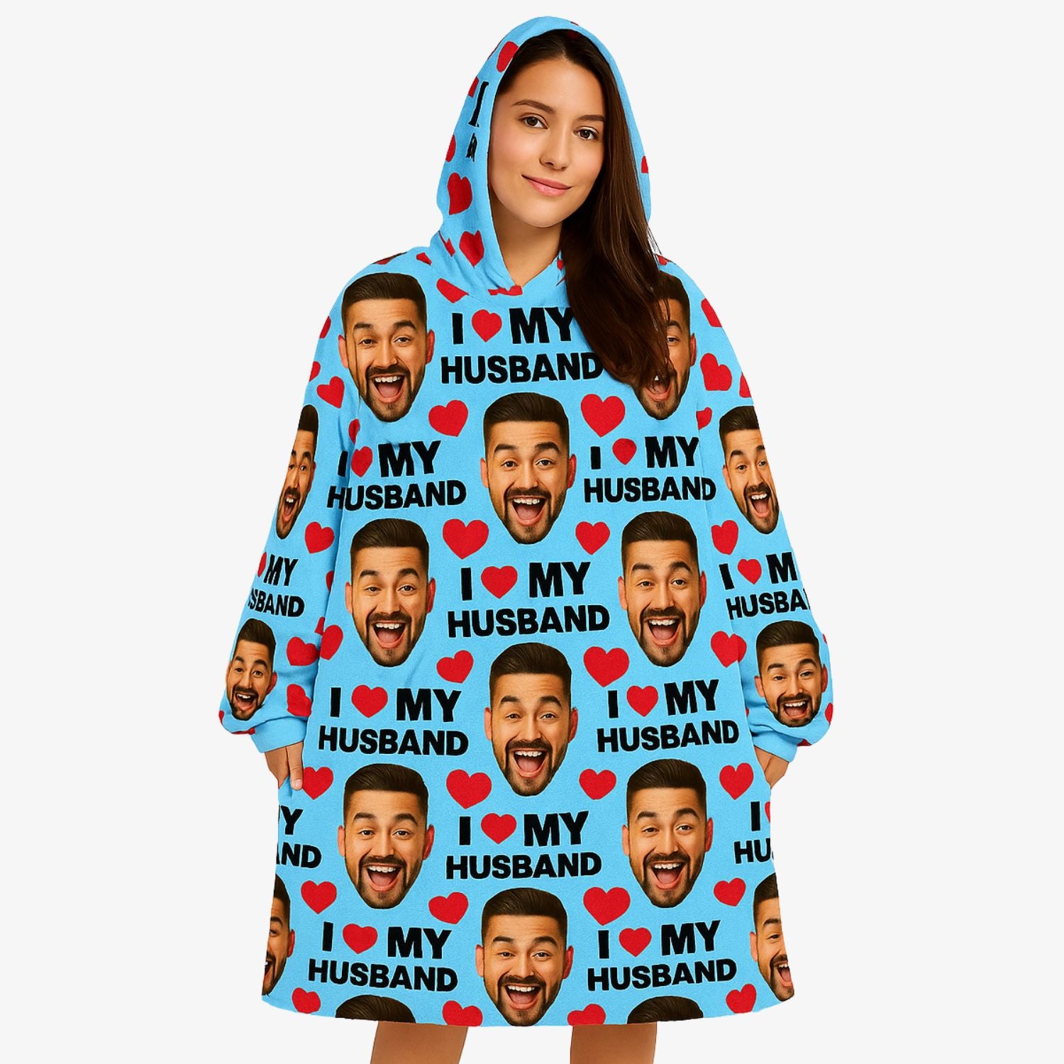 I Love My Husband Chillzy Hoodie Blanket