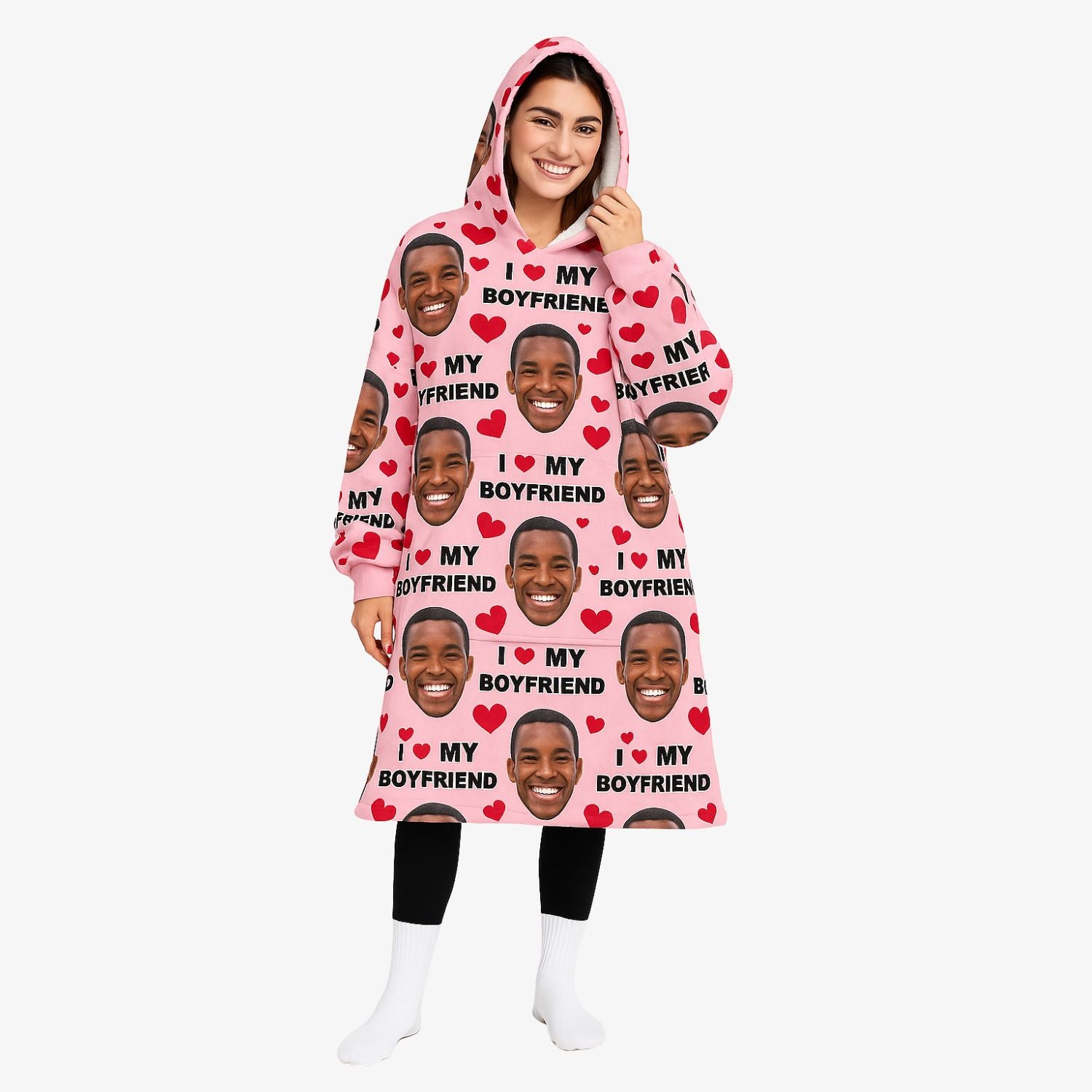 I Love My Boyfriend Chillzy Hoodie Blanket
