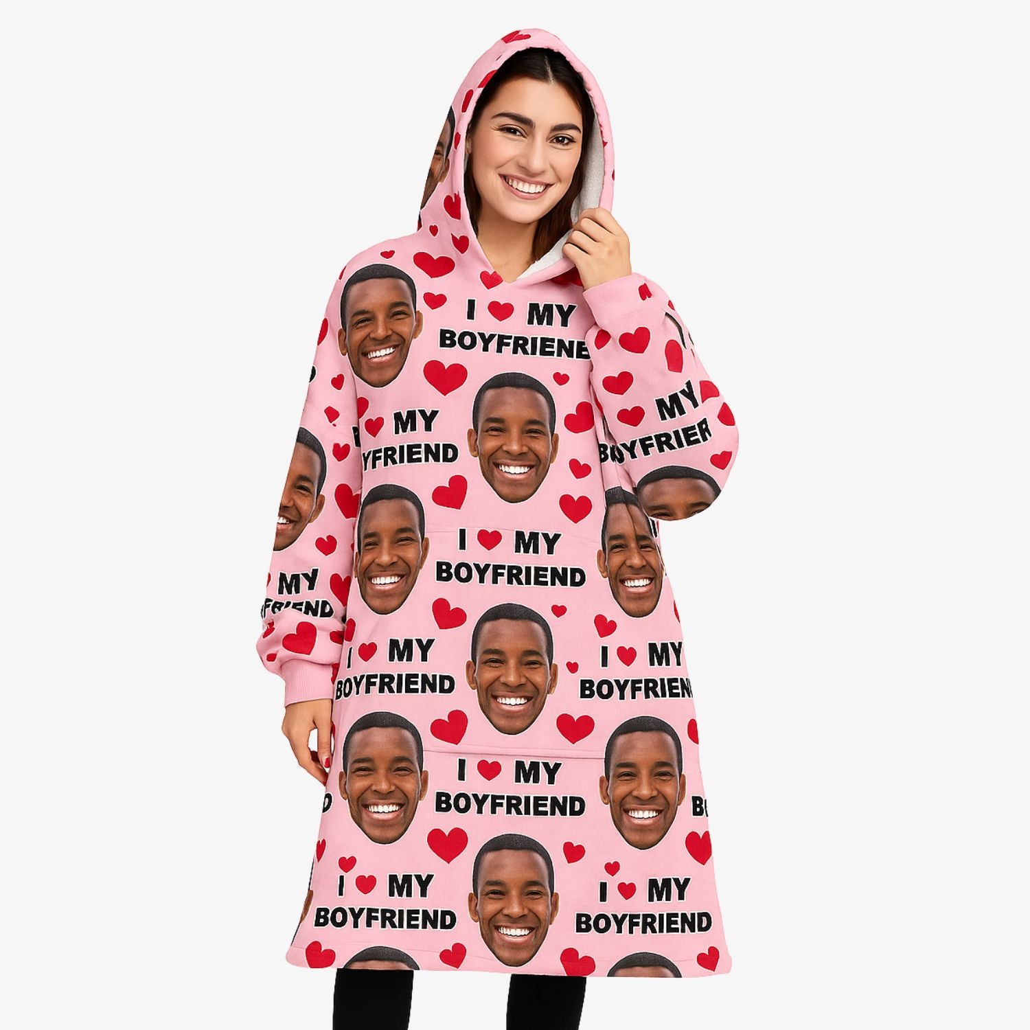 I Love My Boyfriend Chillzy Hoodie Blanket