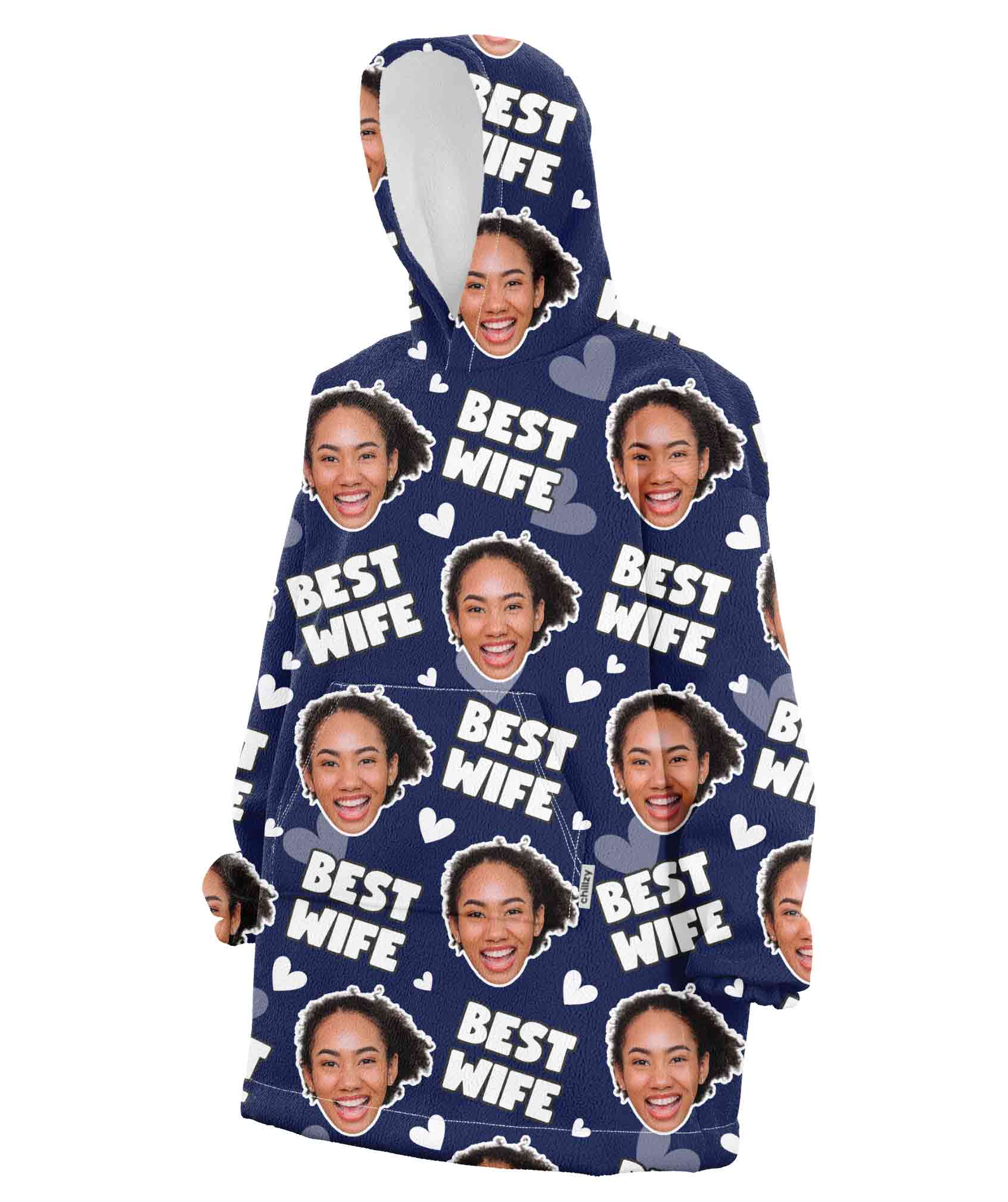 Best Wife Face Chillzy Hoodie Blanket