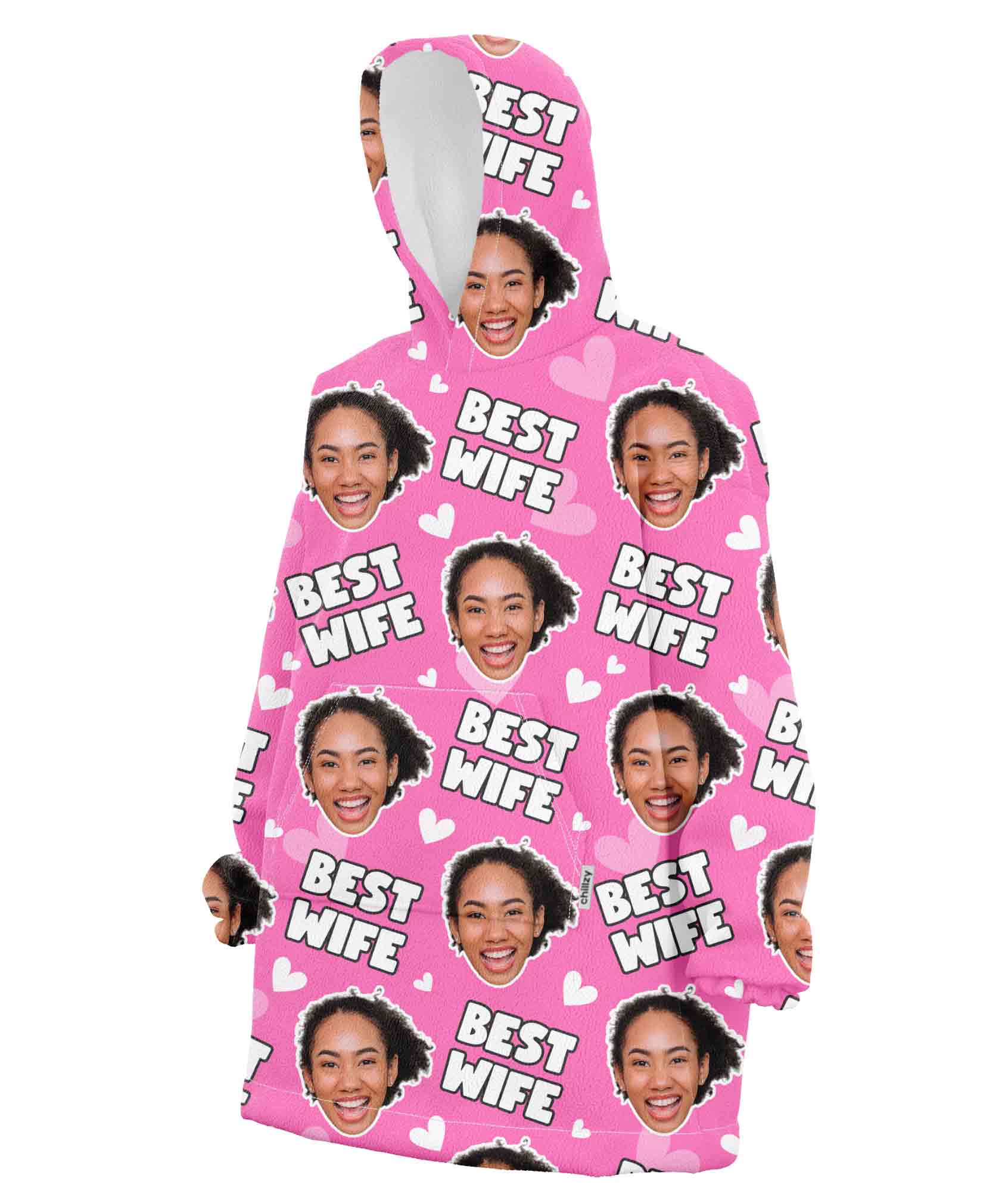 Best Wife Face Chillzy Hoodie Blanket