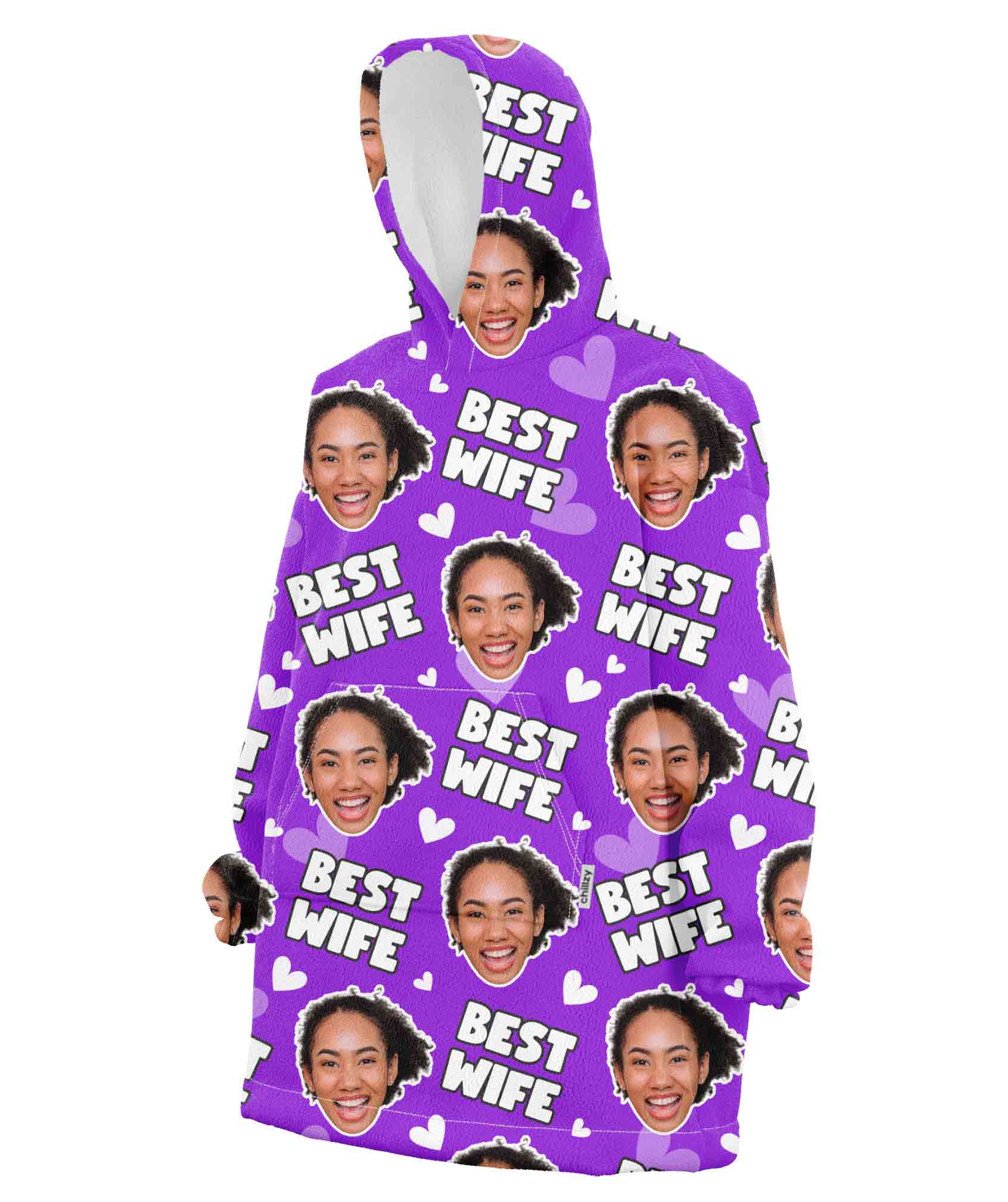 Best Wife Face Chillzy Hoodie Blanket