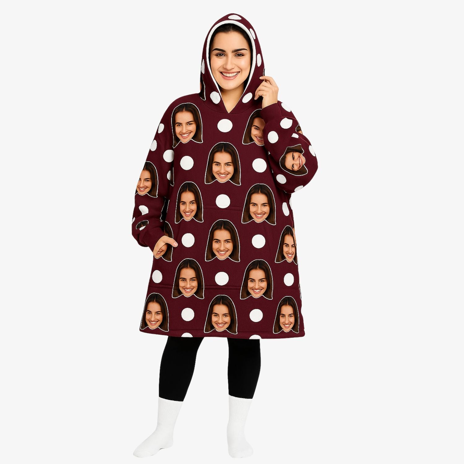 Polka Face Chillzy Hoodie Blanket
