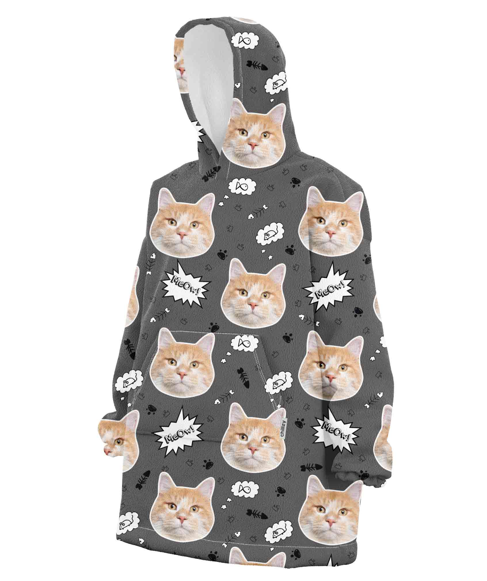 Your Cat Meow Chillzy Hoodie Blanket