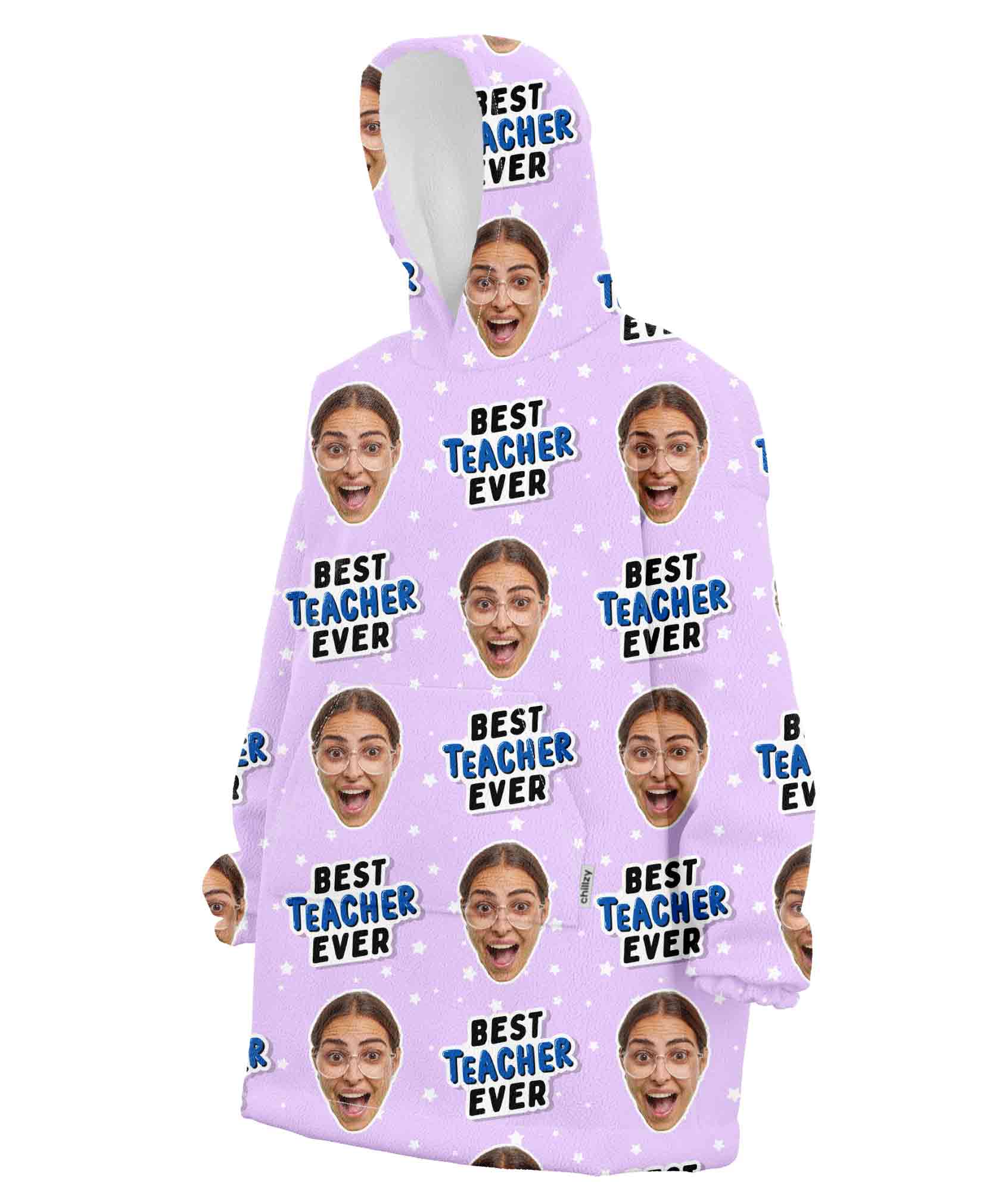 Best Teacher Ever Chillzy Hoodie Blanket