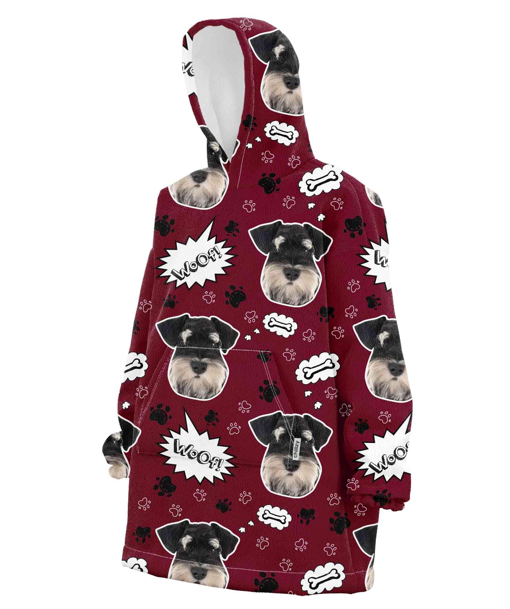 Custom Dog Woof Chillzy Hoodie Blanket
