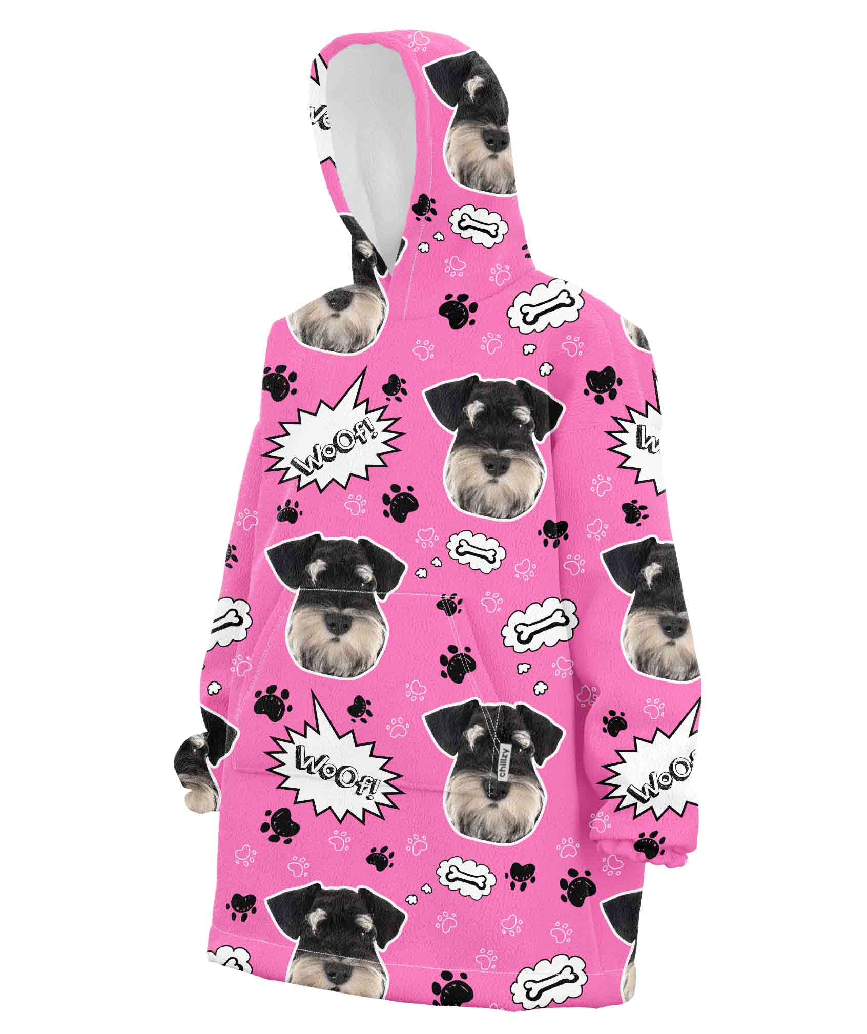 Custom Dog Woof Chillzy Hoodie Blanket