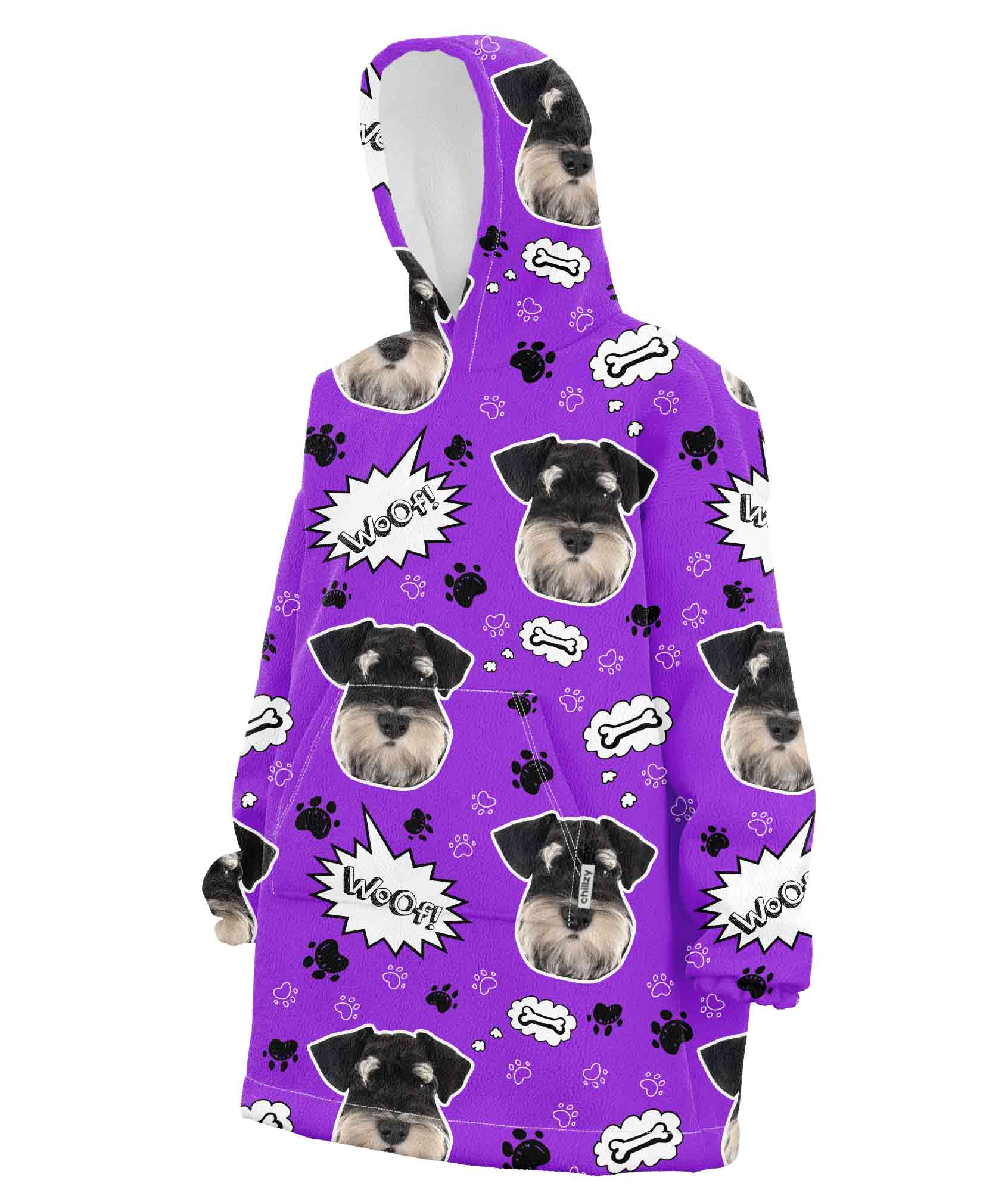 Custom Dog Woof Chillzy Hoodie Blanket