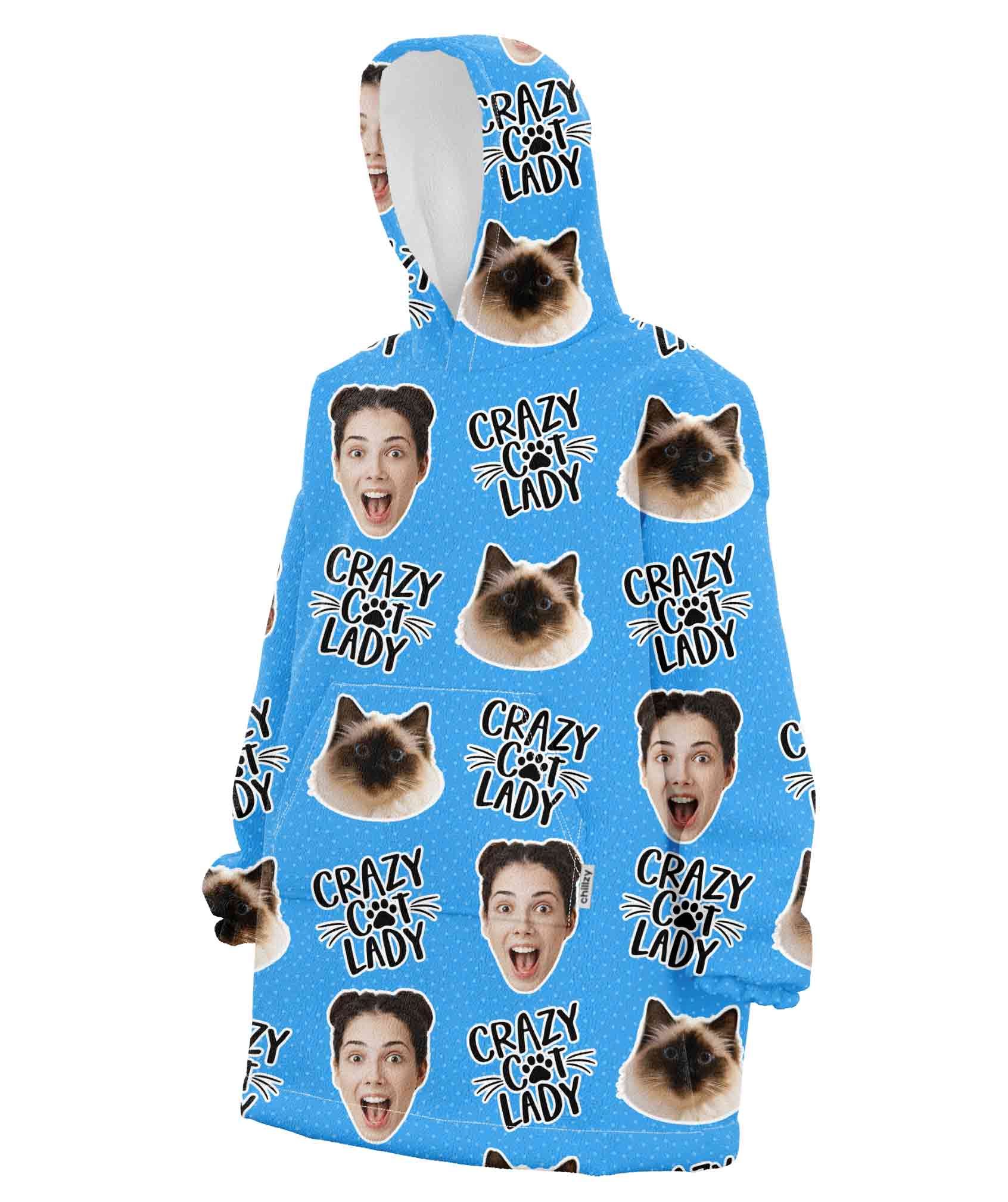 Crazy Cat Lady Chillzy Hoodie Blanket