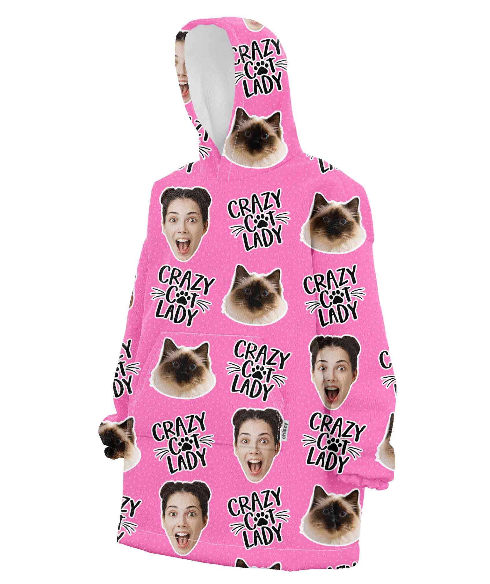 Crazy Cat Lady Chillzy Hoodie Blanket