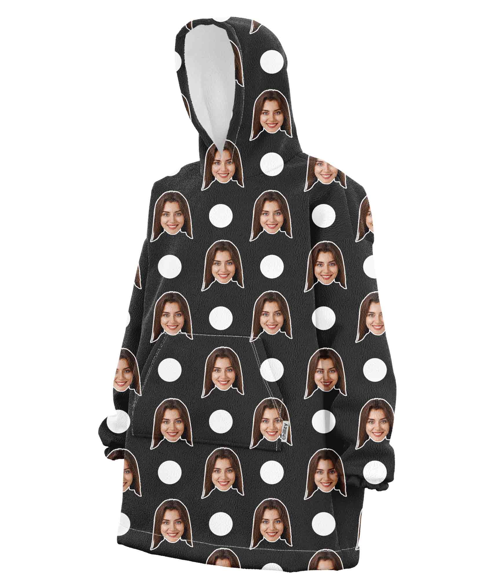 Polka Face Chillzy Hoodie Blanket