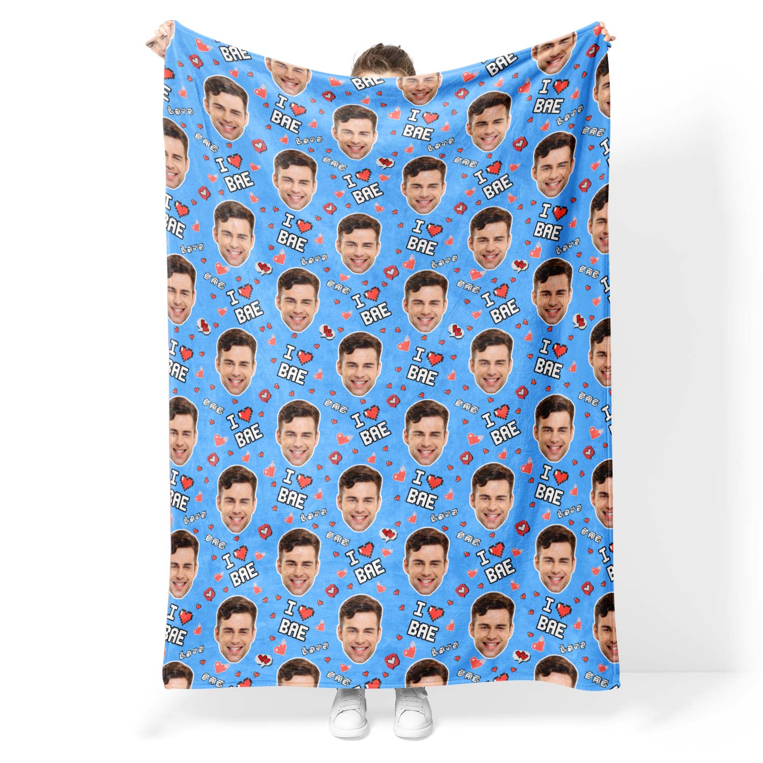 I Love Bae Personalised Blanket