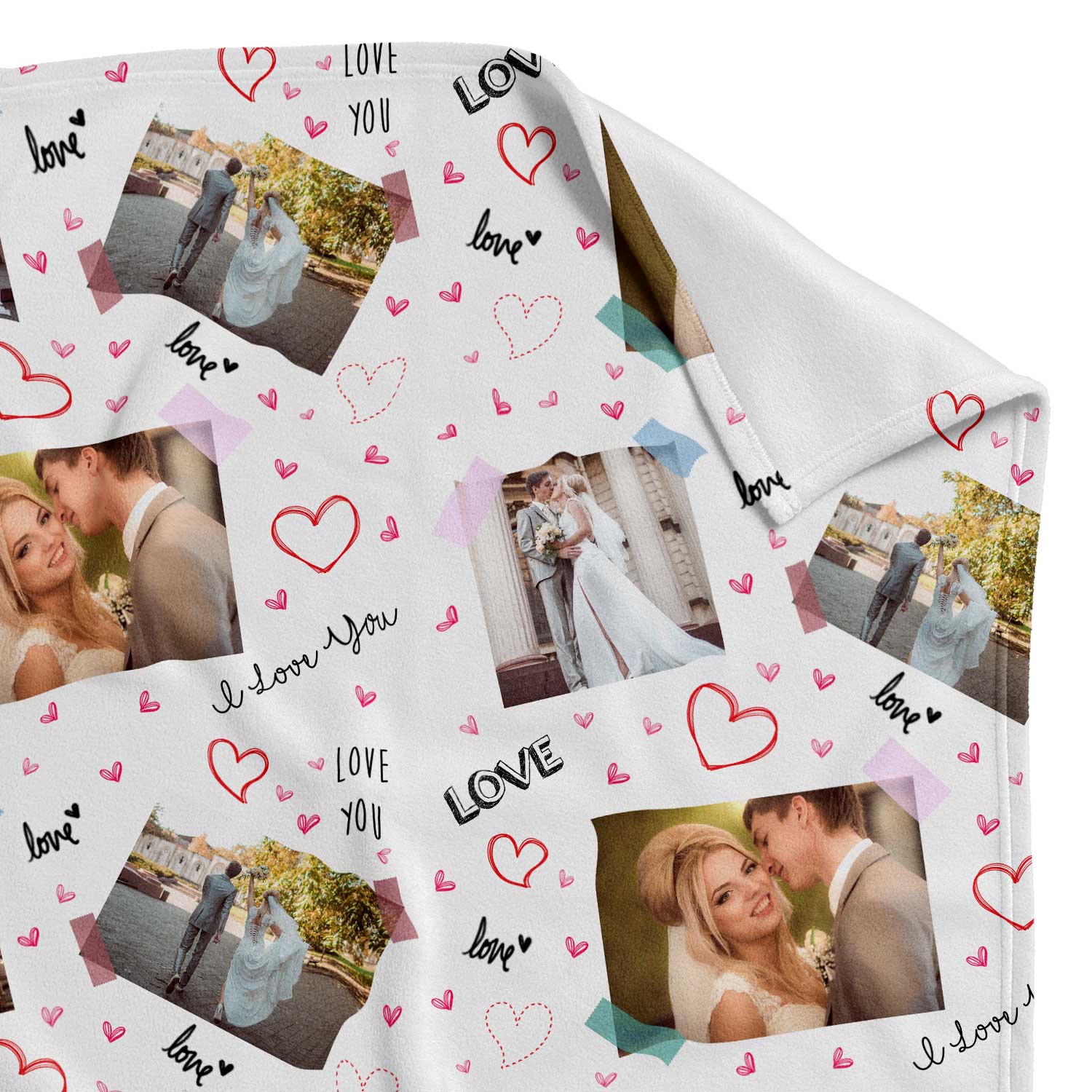 I Love You Scrap Book Collage Personalised Blanket