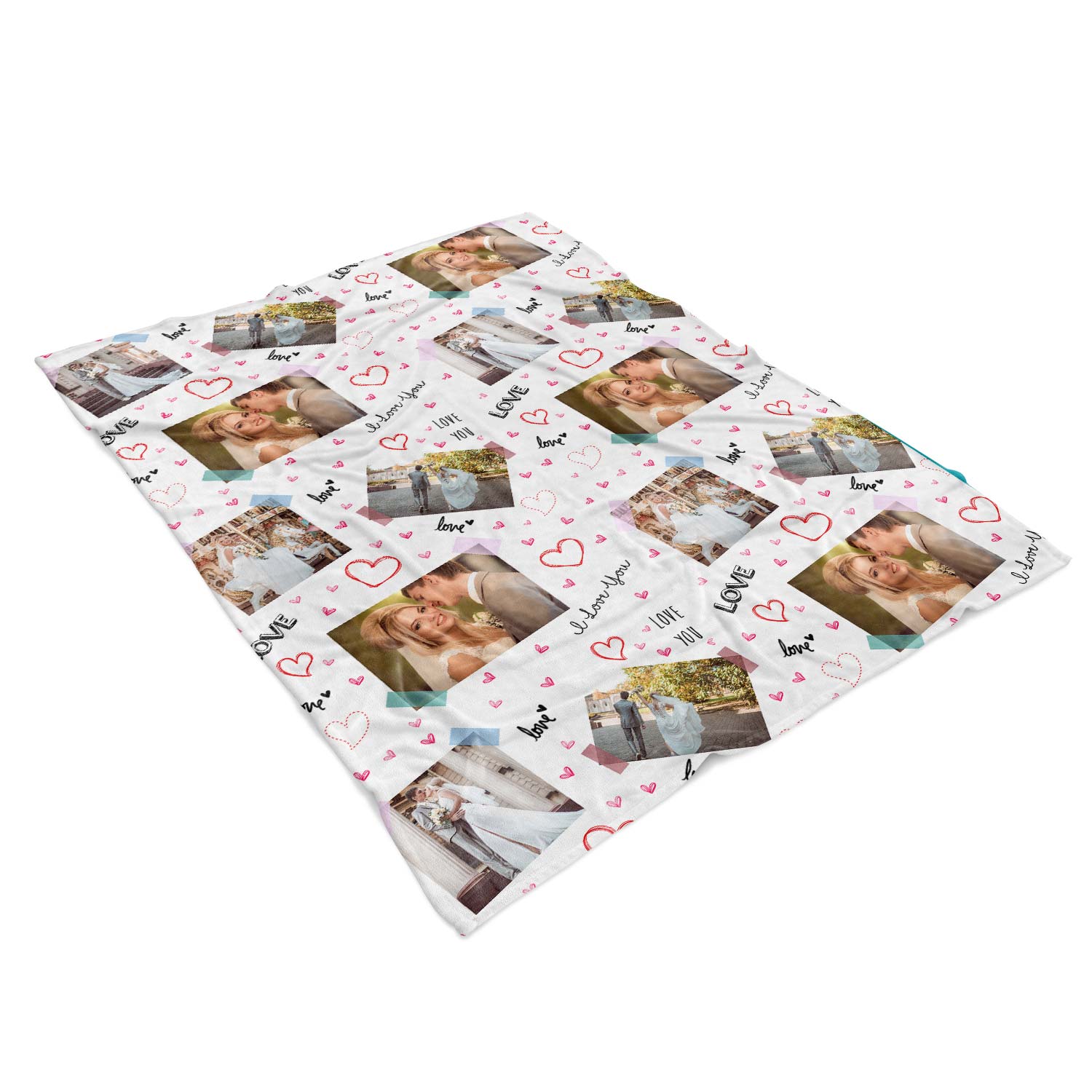 I Love You Scrap Book Collage Personalised Blanket