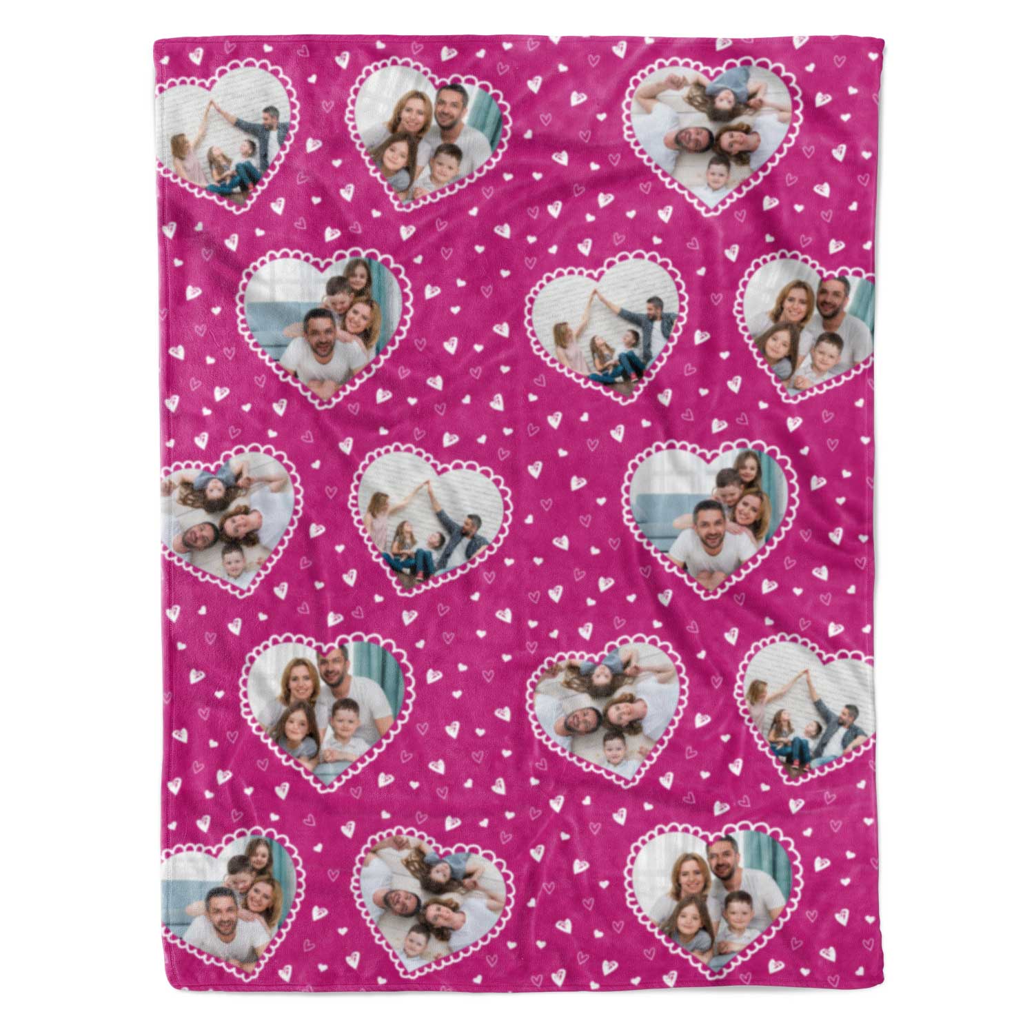 Lace Heart Photo Collage Personalised Blanket