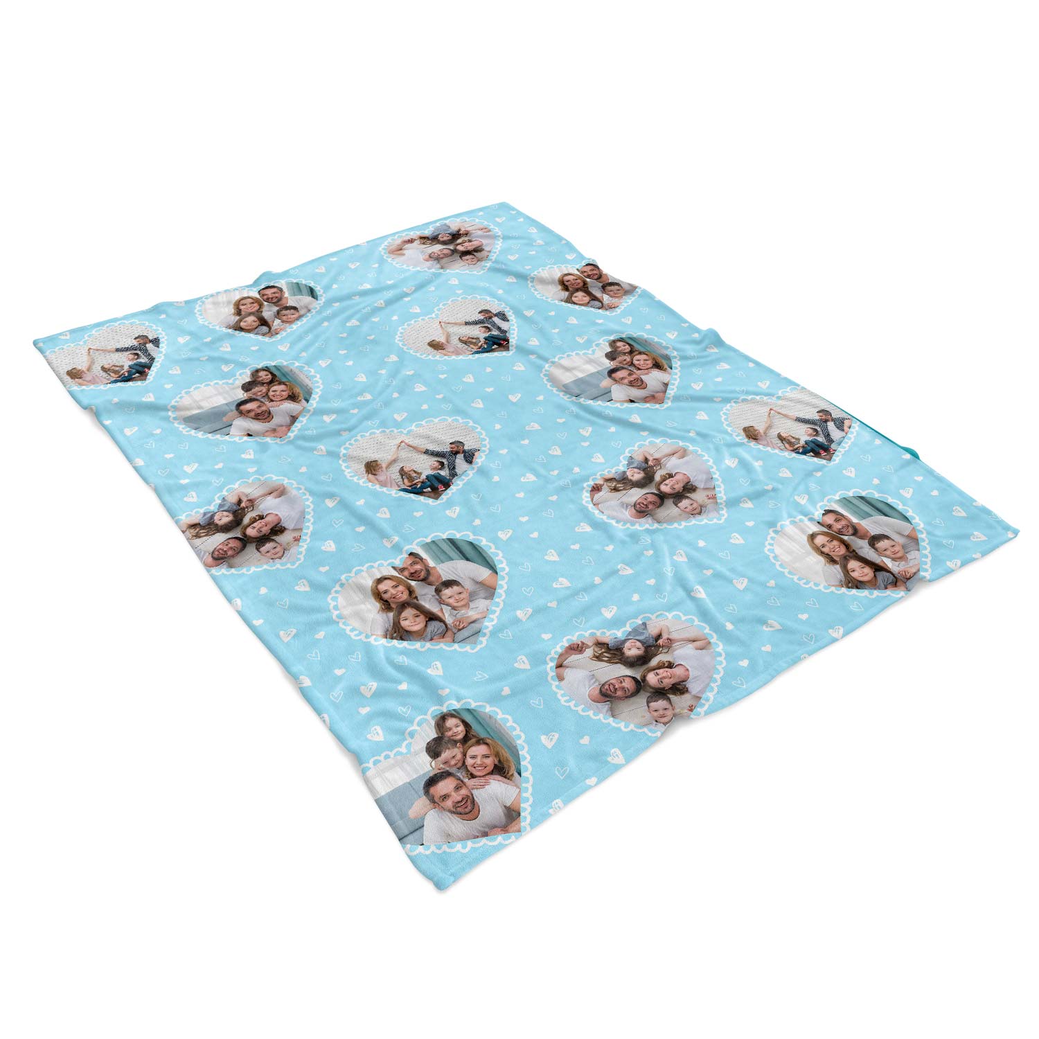 Lace Heart Photo Collage Personalised Blanket
