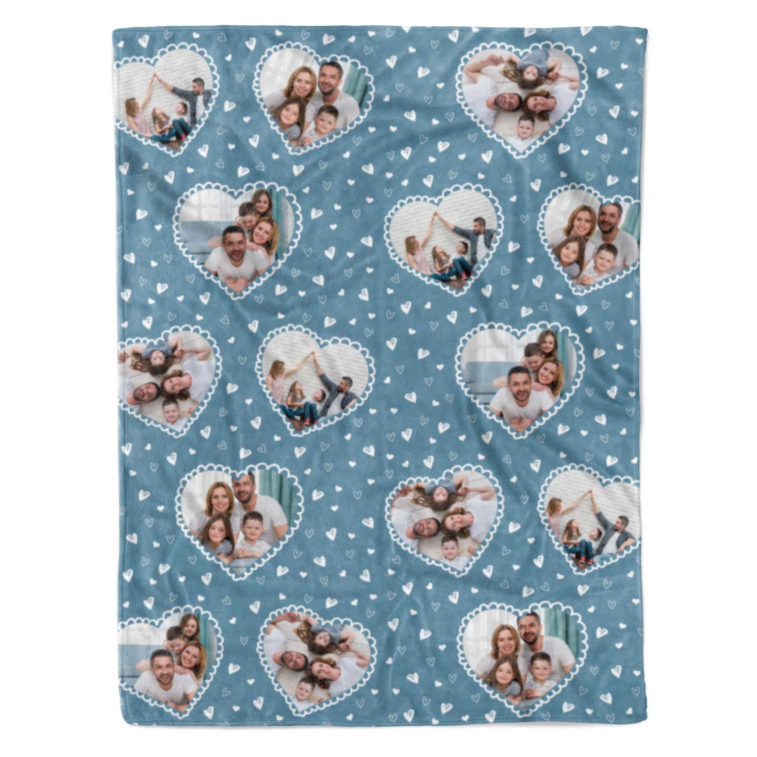 Lace Heart Photo Collage Personalised Blanket