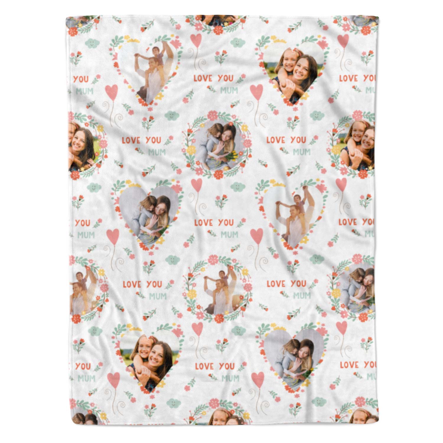 Love You Mum Photo Collage Personalised Blanket