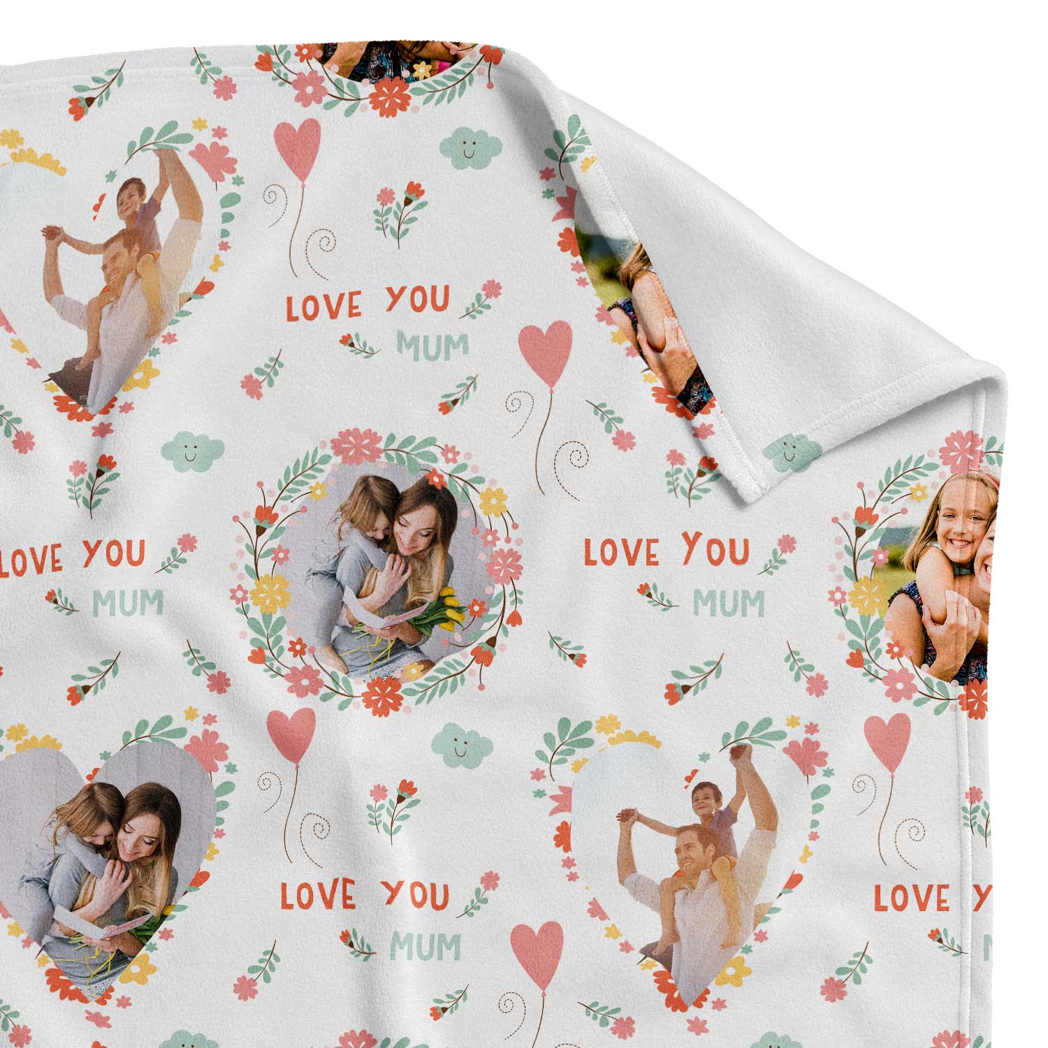 Love You Mum Photo Collage Personalised Blanket