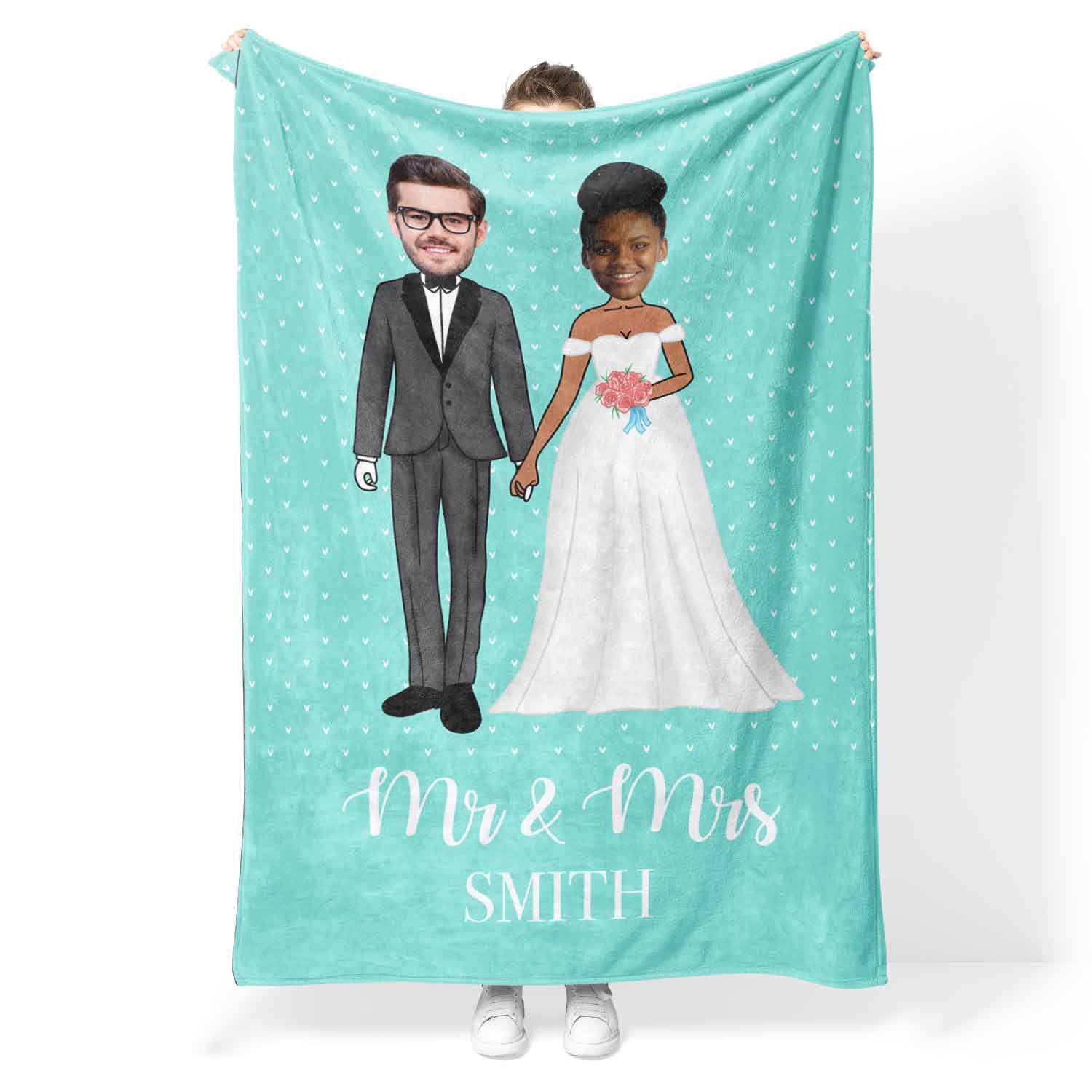 Mr & Mrs (Surname) Personalised Wedding Blanket