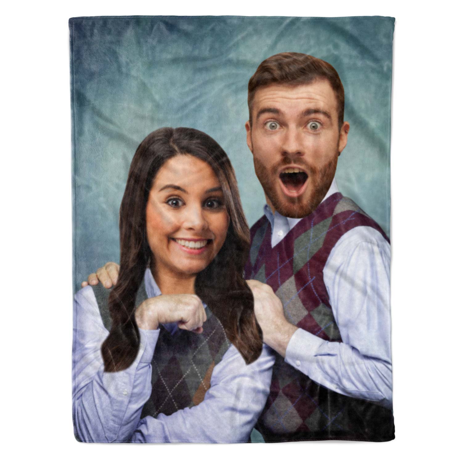 Retro Couple Personalised Blanket