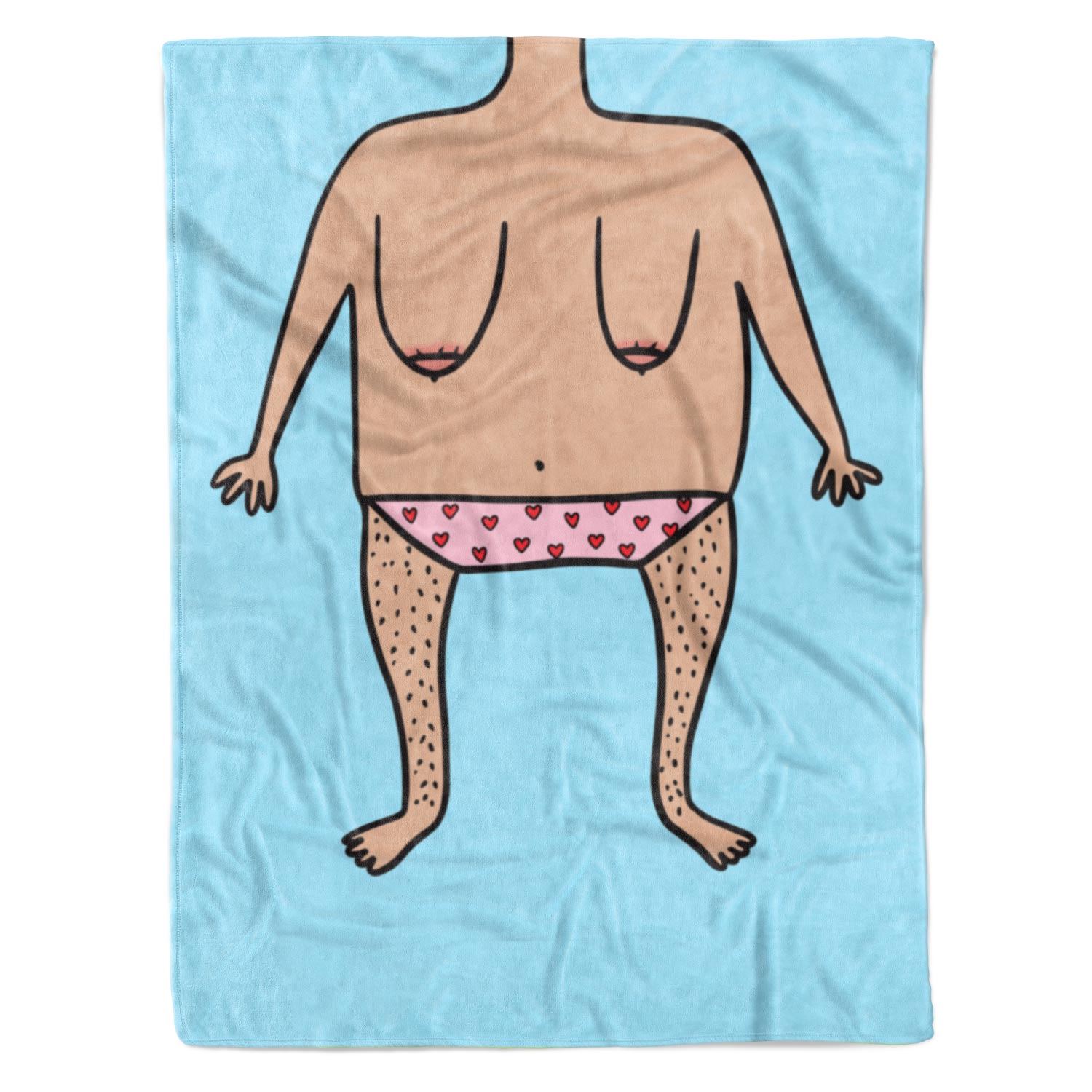 Funny Nude Doodle Personalised Blanket