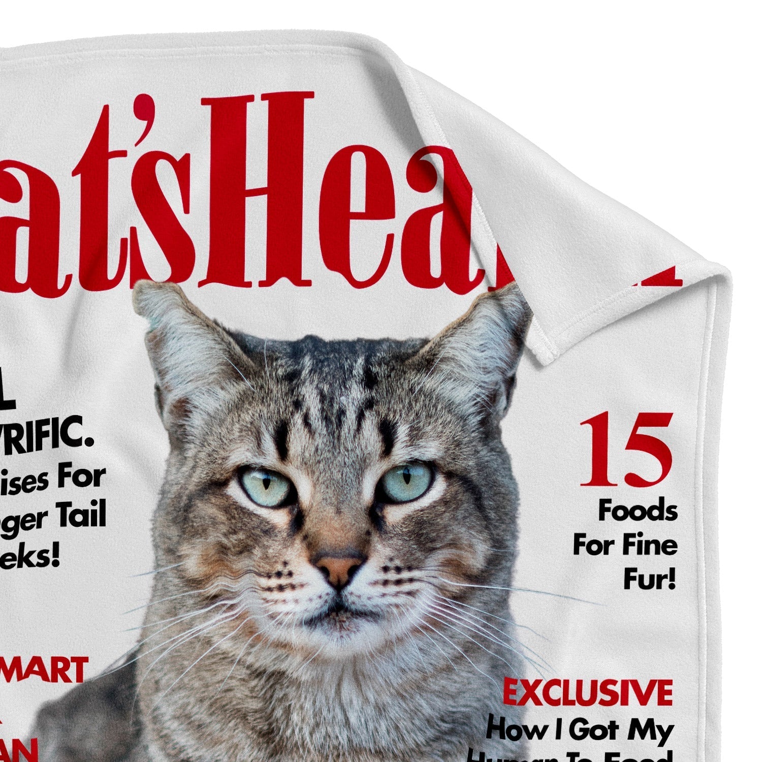 Cats Health Fashion Magazine Cover Personalised Cat Blanket