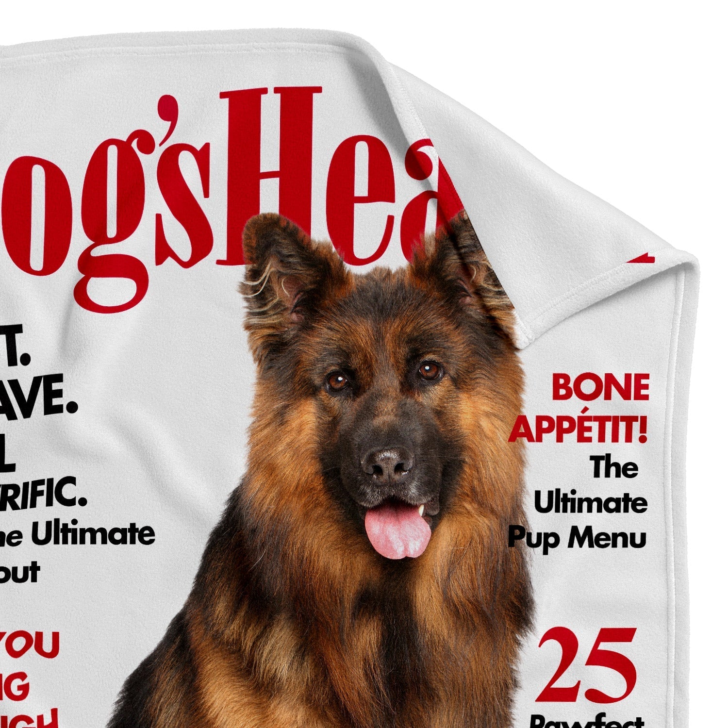 Dogs Health Fashion Magazine Cover Personalised Dog Blanket