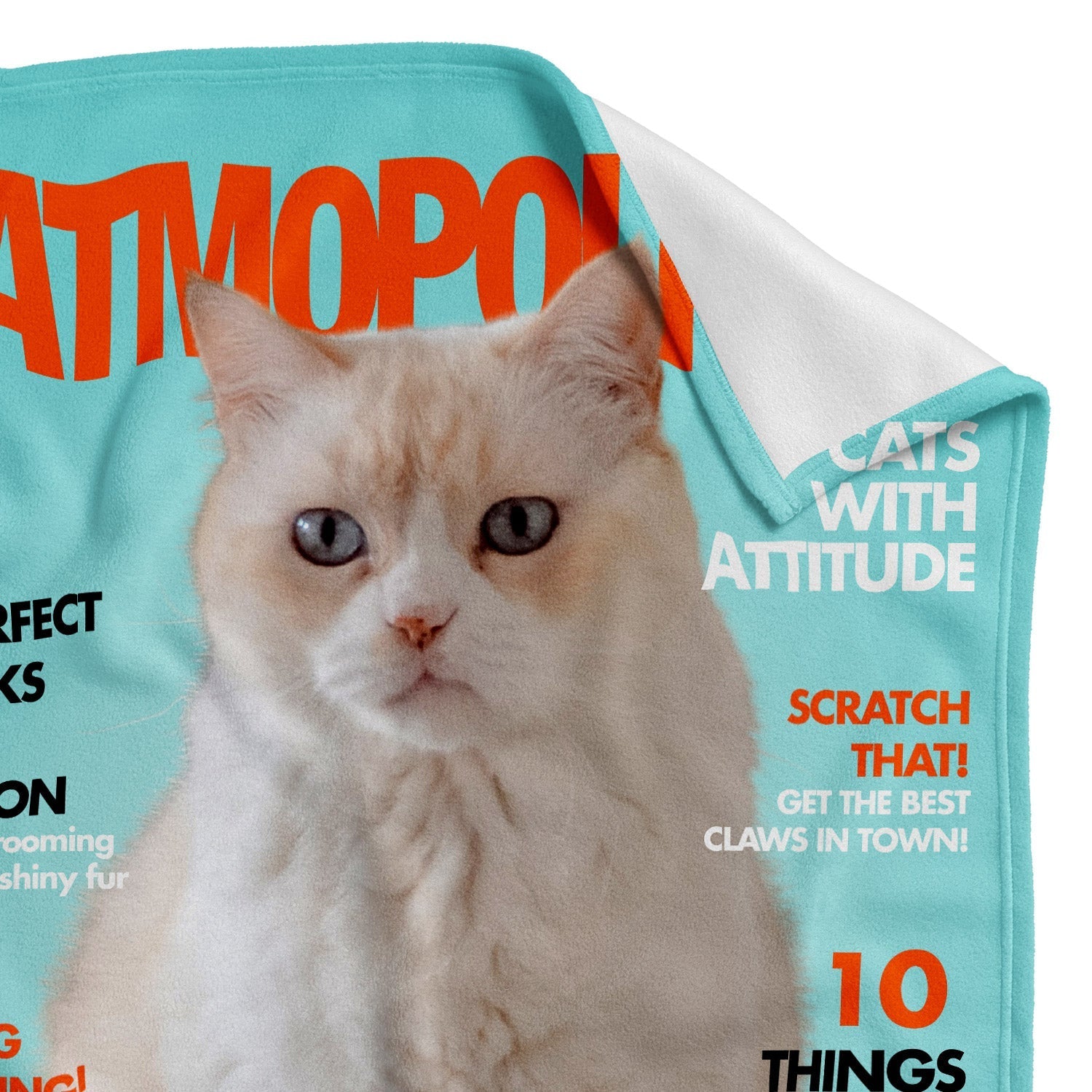 Catmopolitan Fashion Magazine Cover Personalised Cat Blanket
