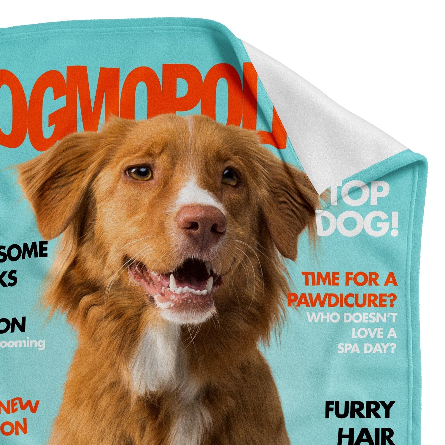 Dogmopolitan Fashion Magazine Cover Personalised Dog Blanket