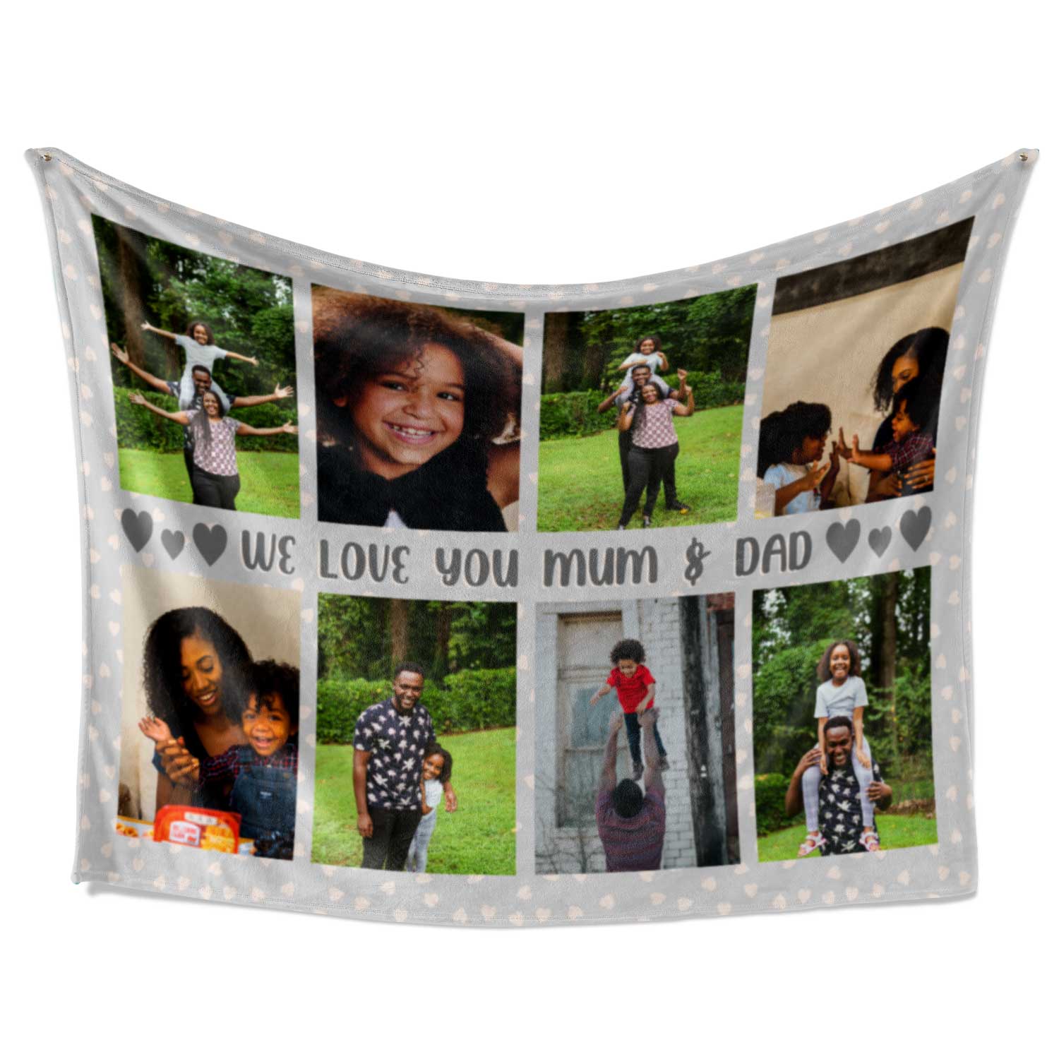 We Love You Mum & Dad Personalised Blanket
