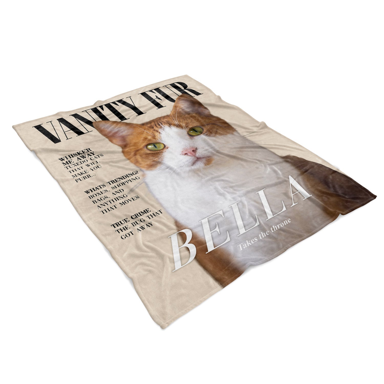 Vanity Fur Fashion Magazine Cover Personalised Cat Blanket