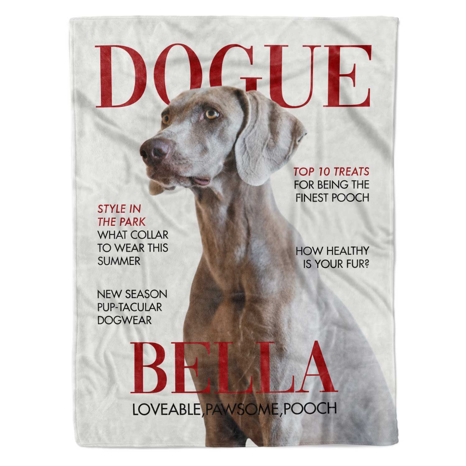 Dogue Fashion Magazine Cover Personalised Dog Blanket