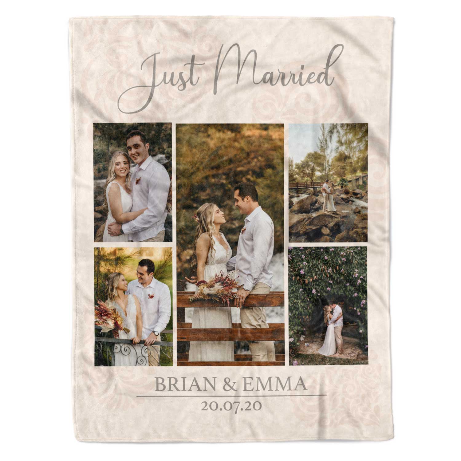 Just Married *Name* & *Date* Personalised Blanket