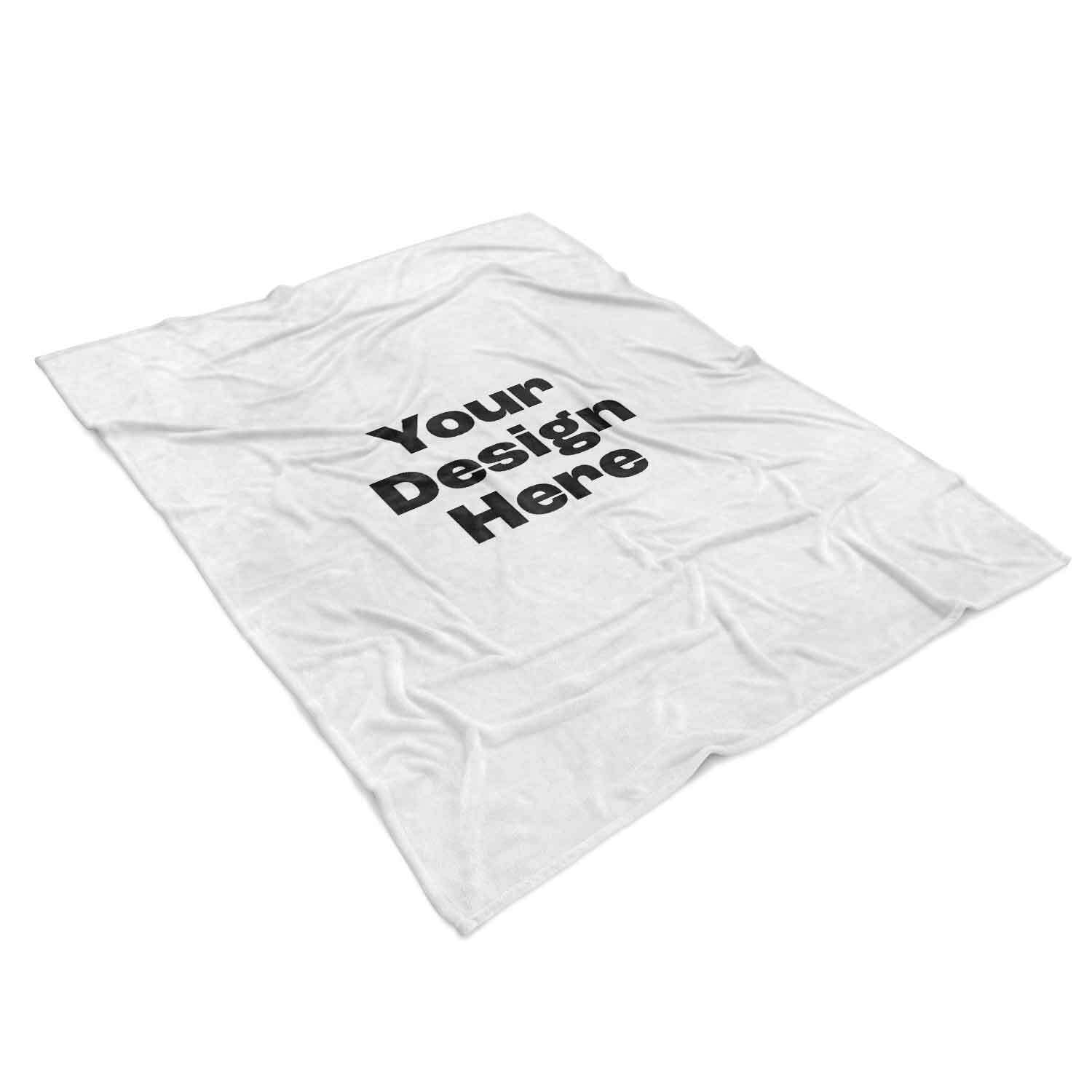 White t-shirt with 'Your Design Here' text on a white background
