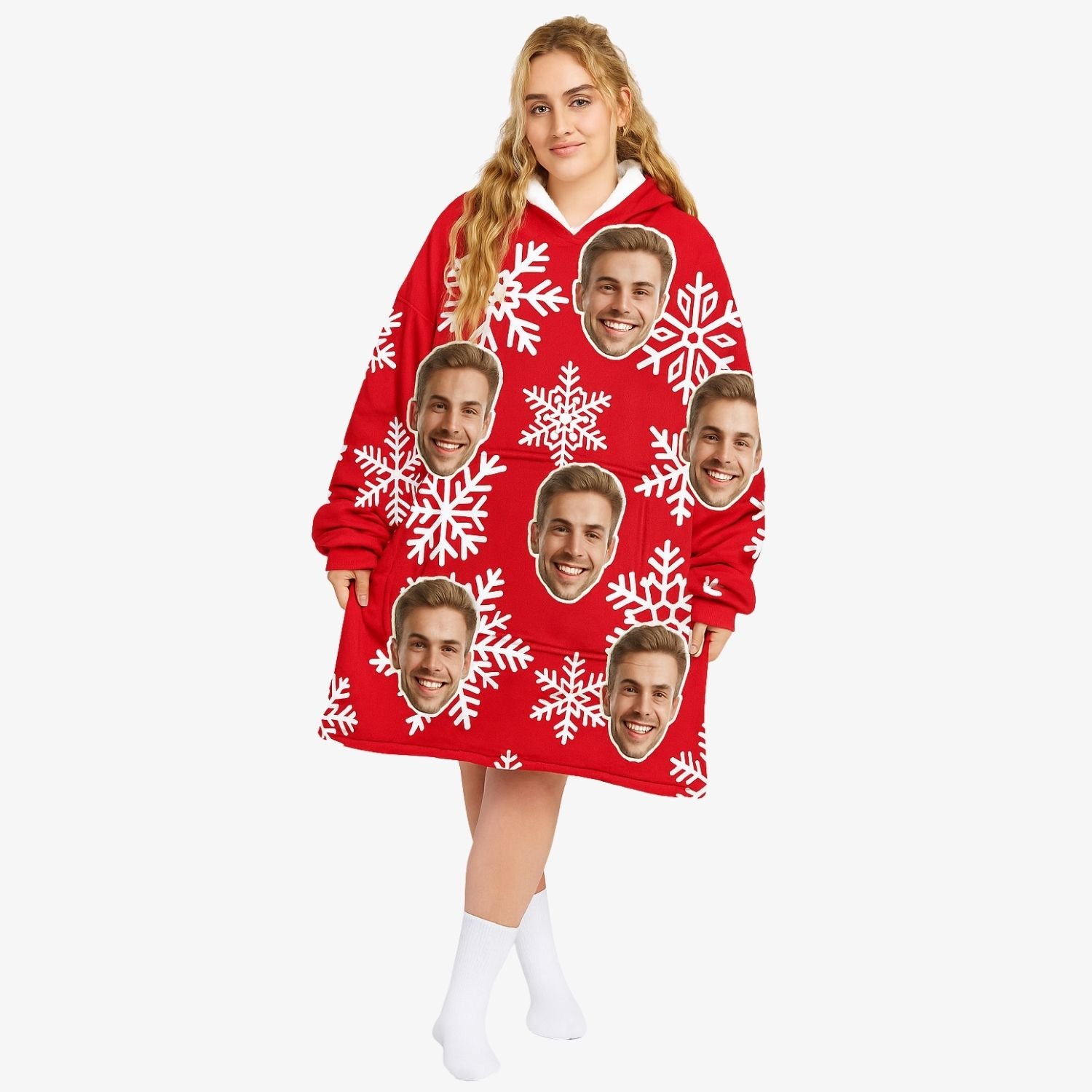 Xmas Snowflake Chillzy Hoodie Blanket