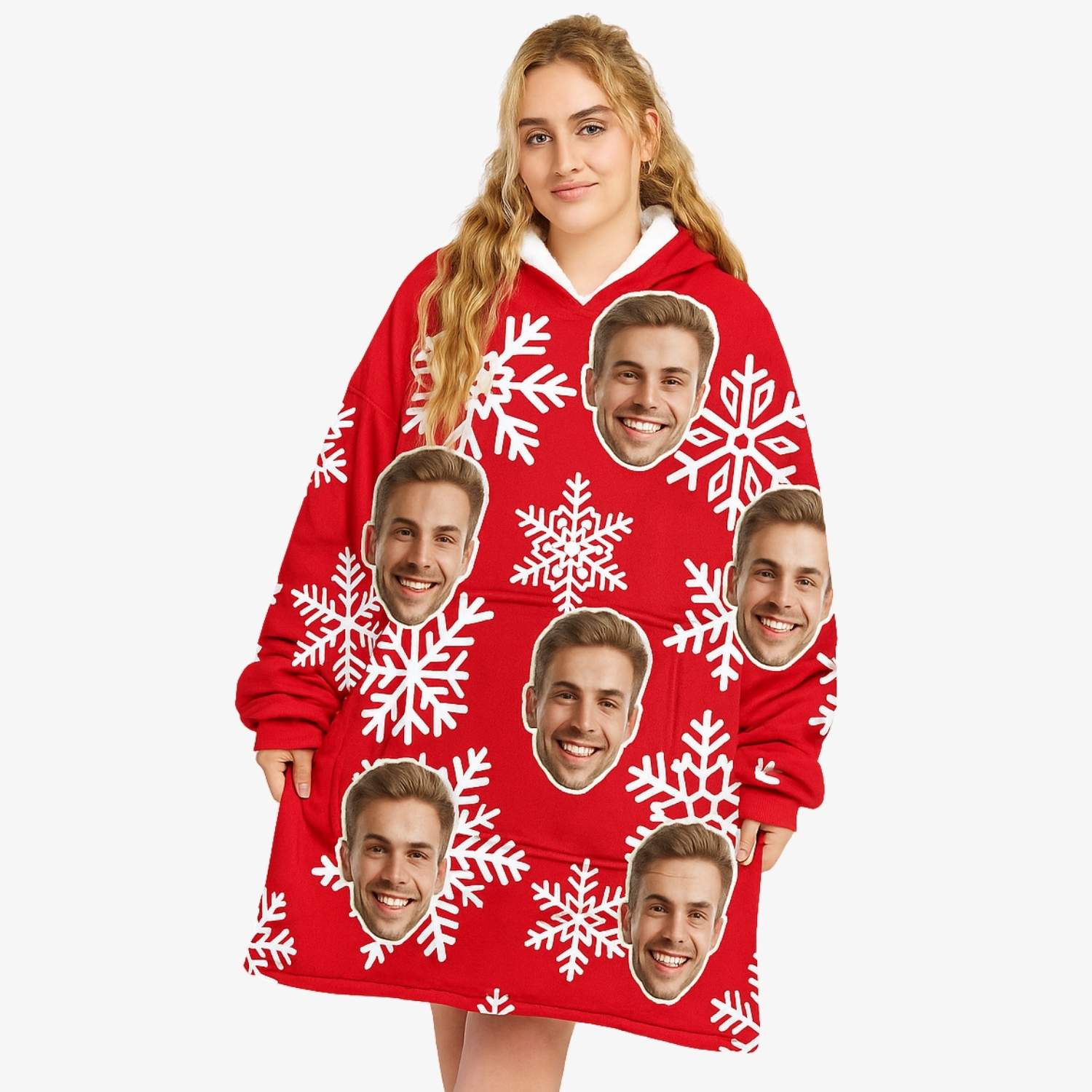 christmas personalised hoodie blanket