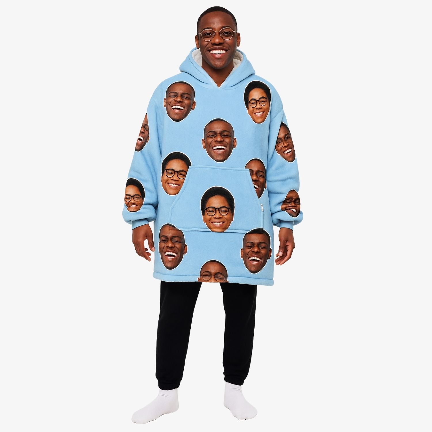 Couples Face Chillzy Hoodie Blanket