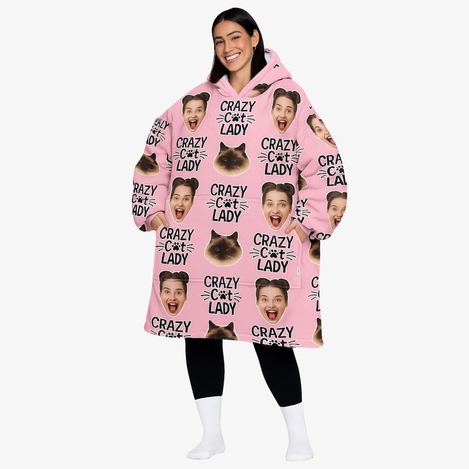 Crazy Cat Lady Chillzy Hoodie Blanket