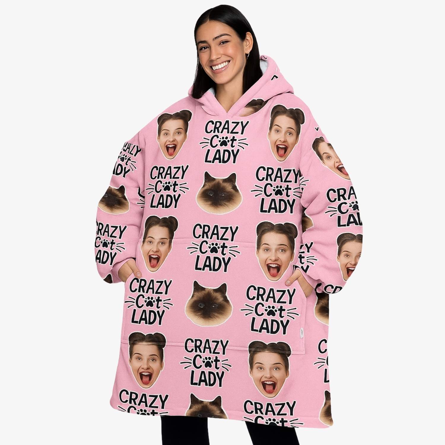 Crazy Cat Lady Chillzy Hoodie Blanket