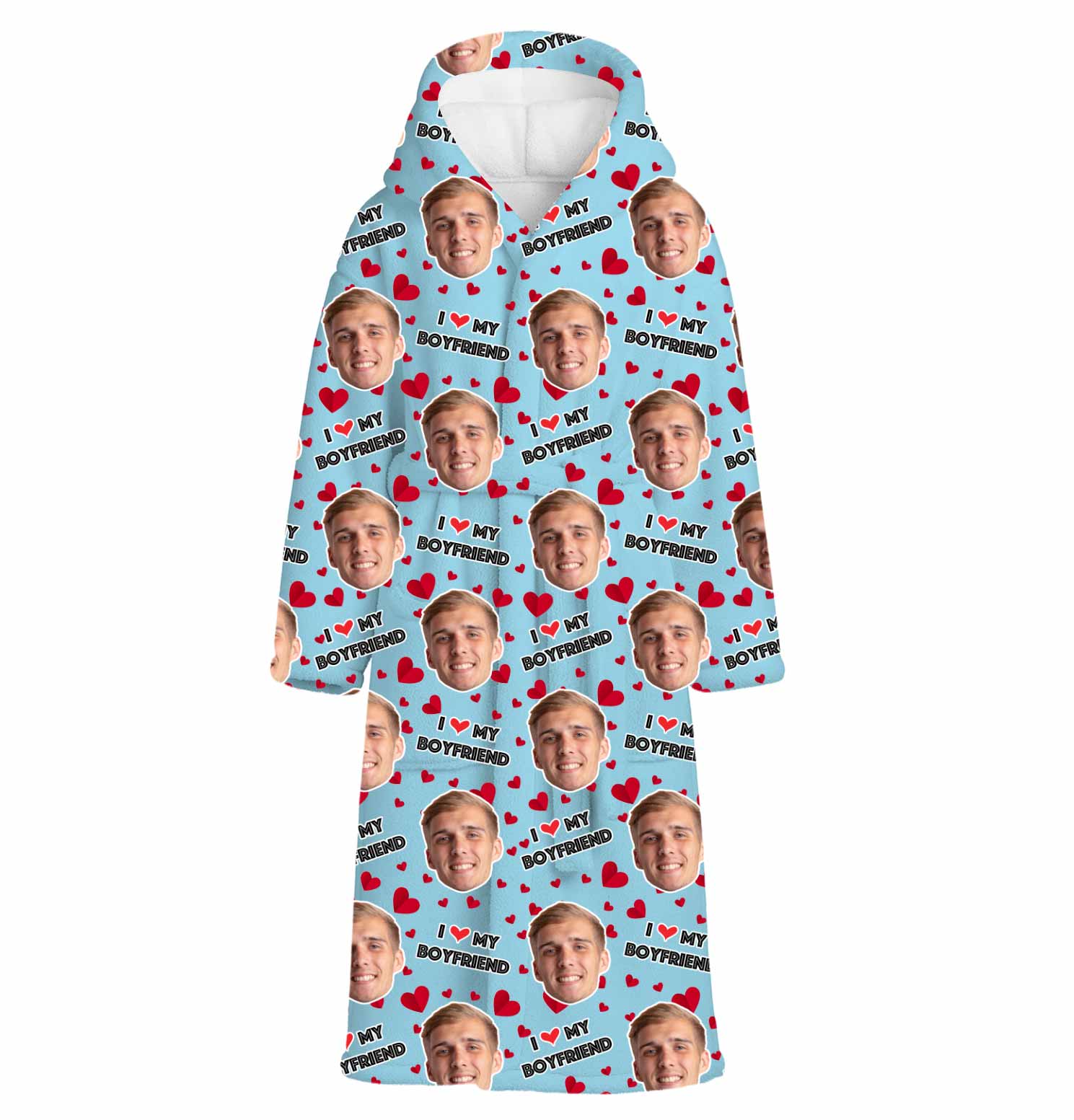 I Love My Boyfriend Personalised Dressing Gown