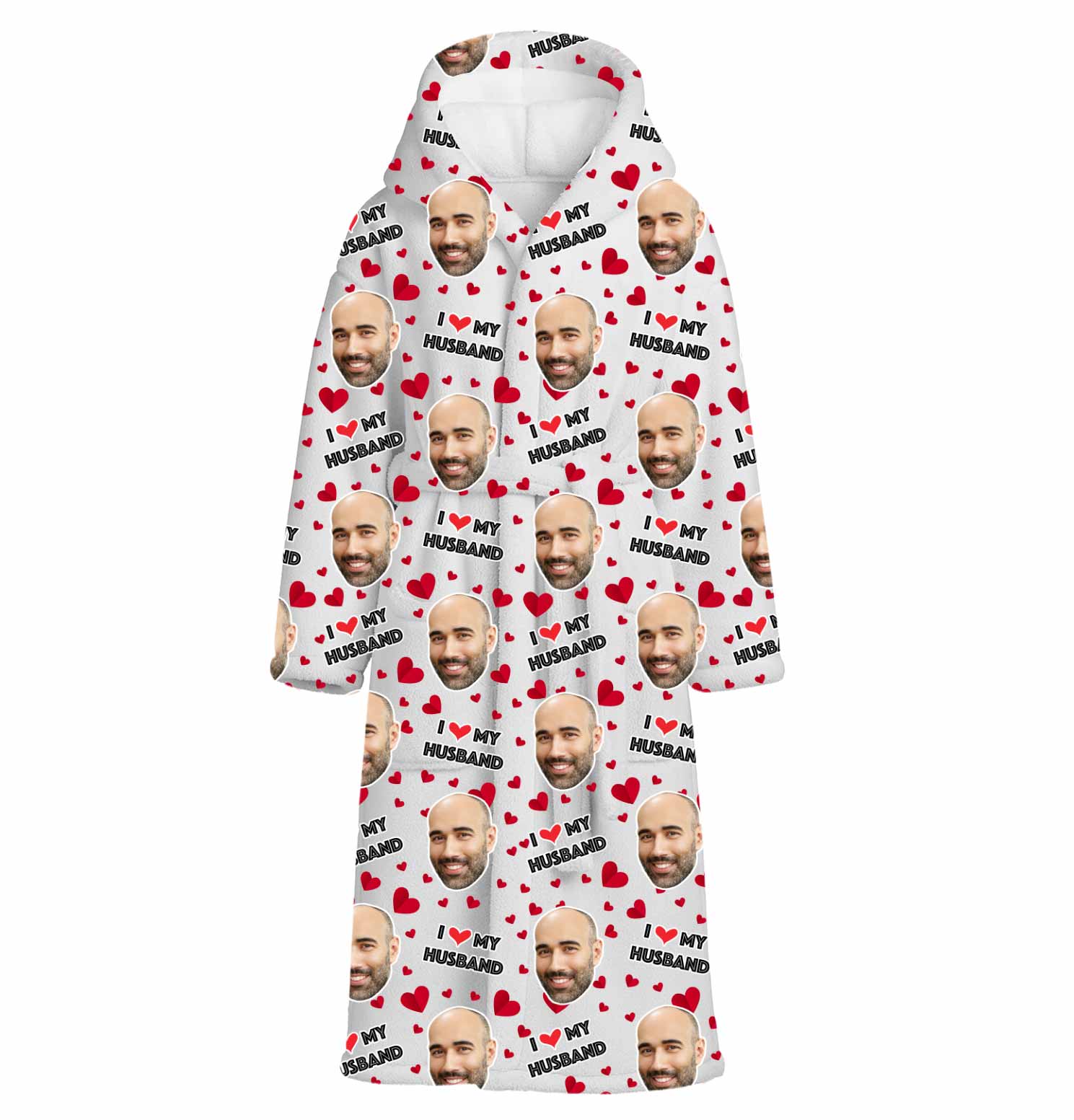 I Love My Husband Personalised Dressing Gown