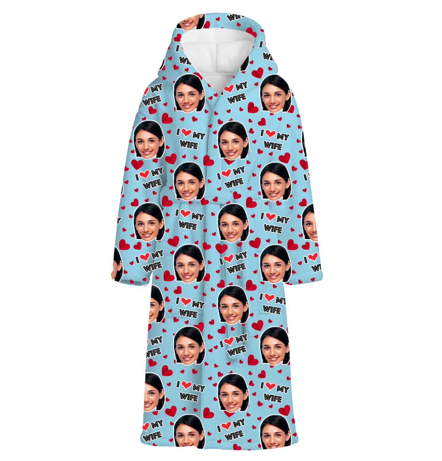 I Love My Wife Personalised Dressing Gown