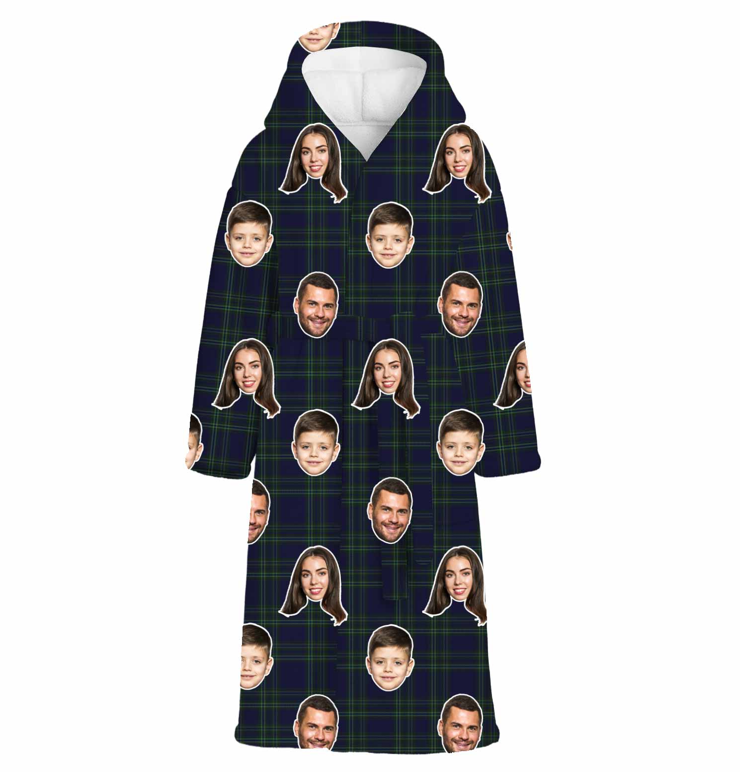 Navy Tartan Personalised Dressing Gown