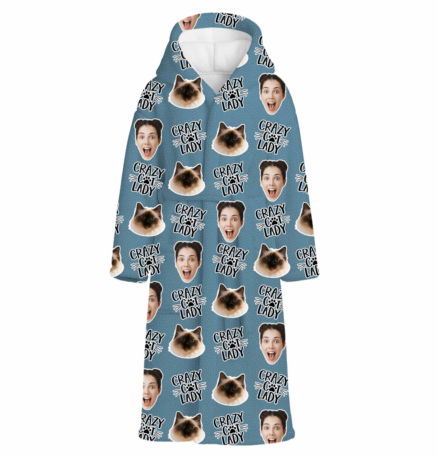 Crazy Cat Lady Personalised Dressing Gown