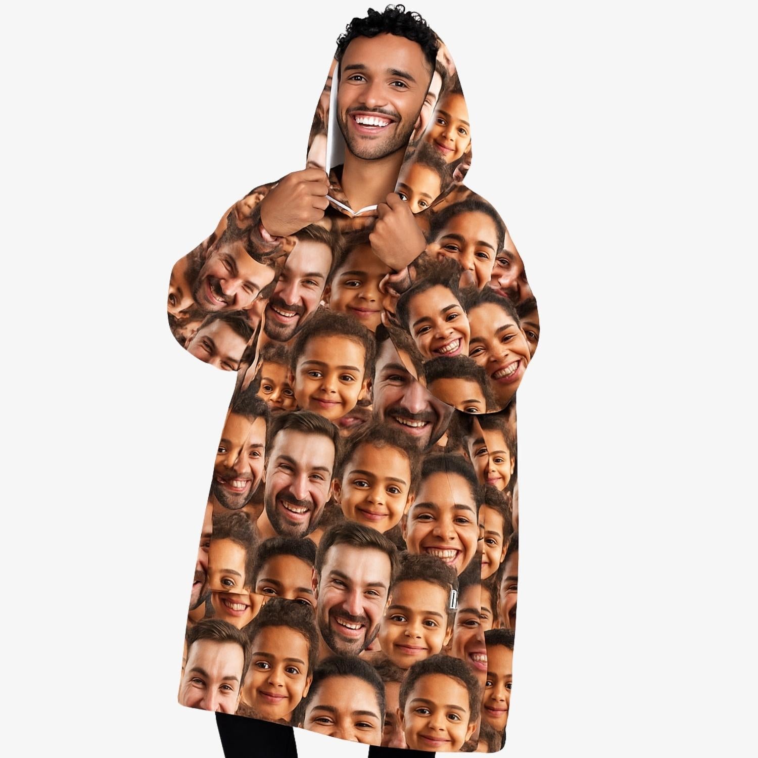 Family Face Mash Chillzy personalised photo Hoodie Blanket