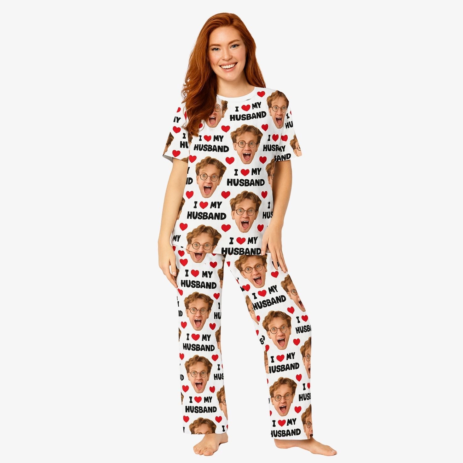 Women's I Love My Husband Pyjamas - Trouser Set