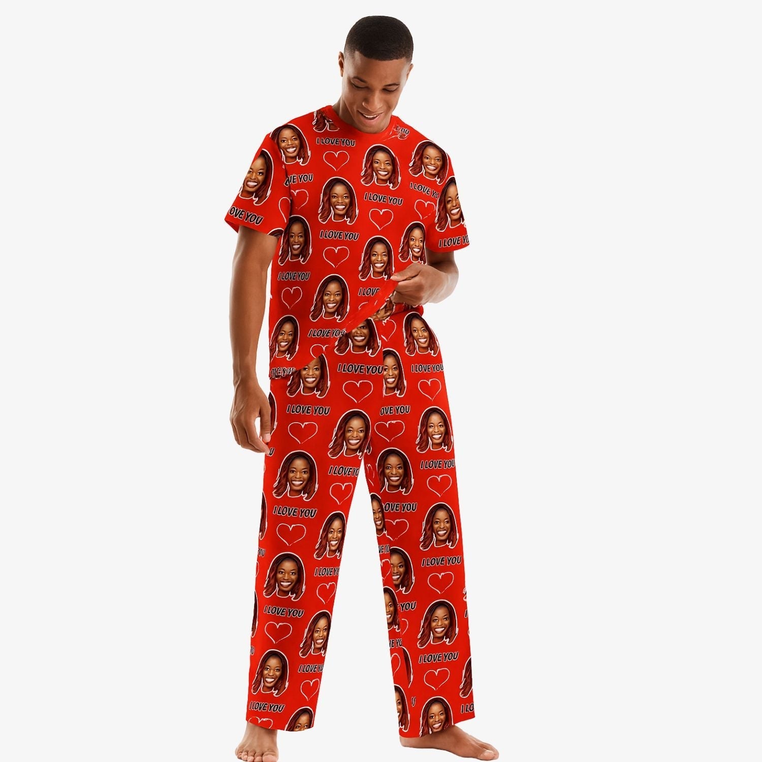 Men's I Love You Personalised PJs